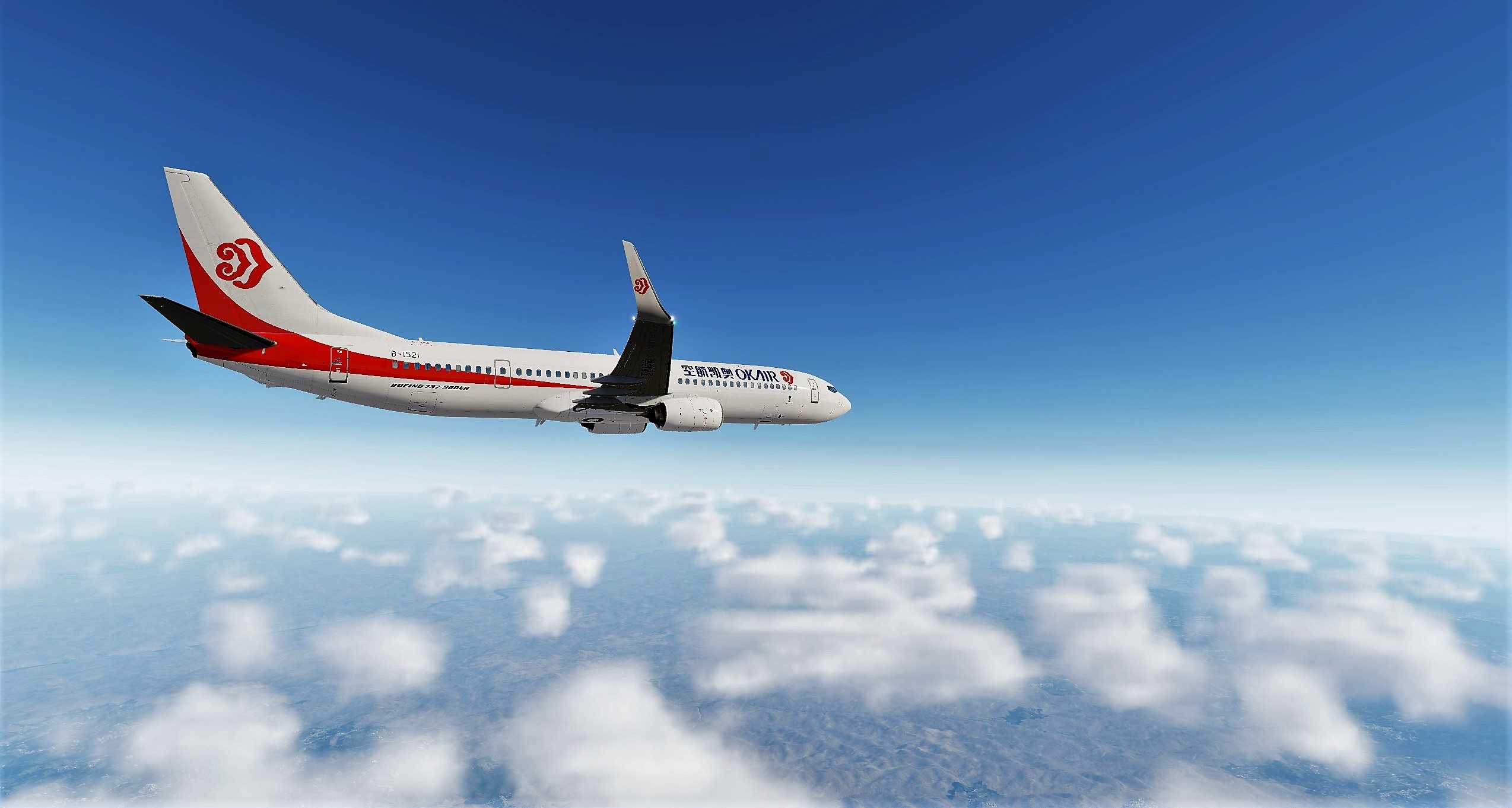 现实与虚拟-（奥凯航空B739）-2722 