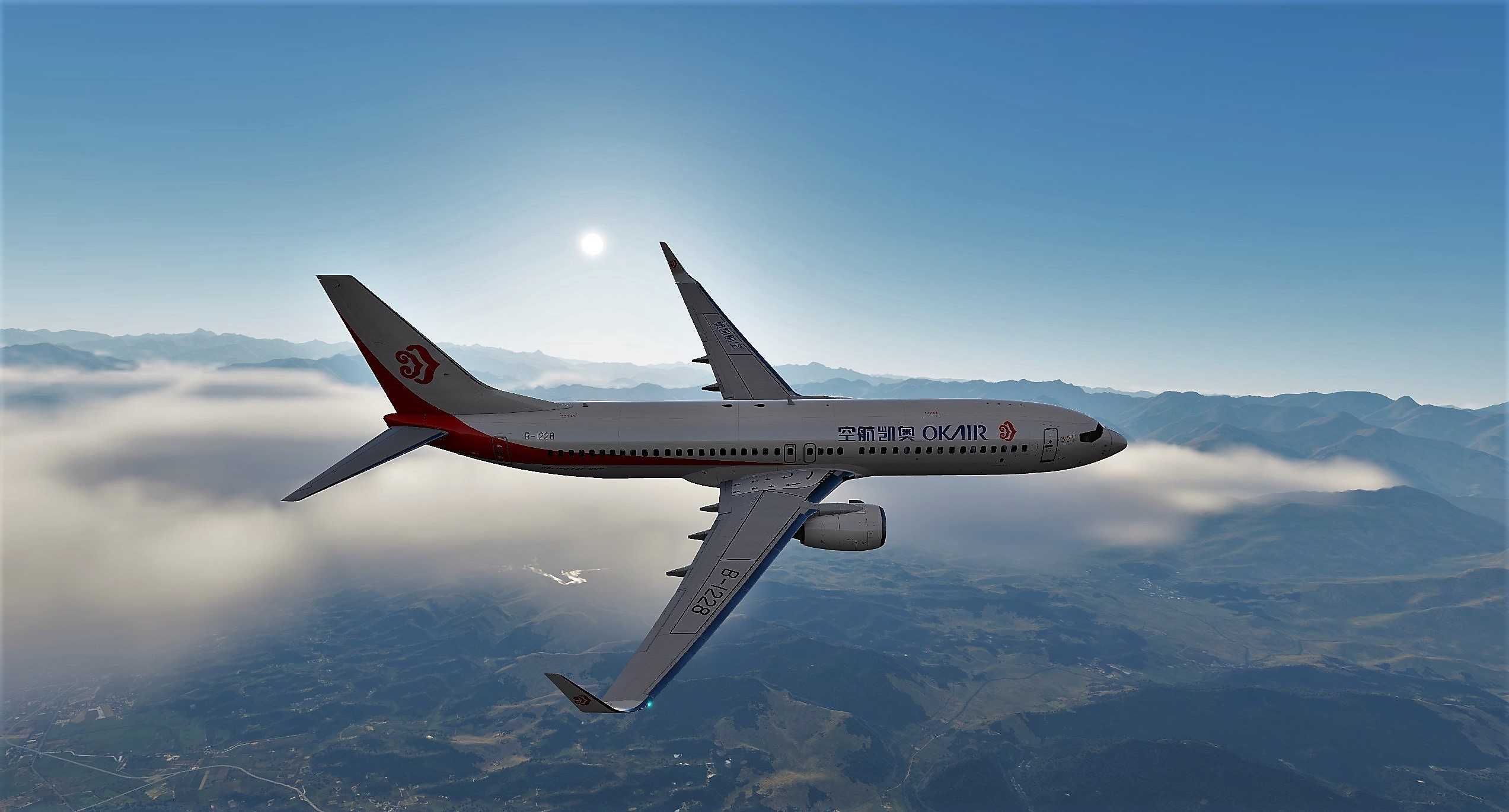 现实与虚拟-（奥凯航空B739）-3981 