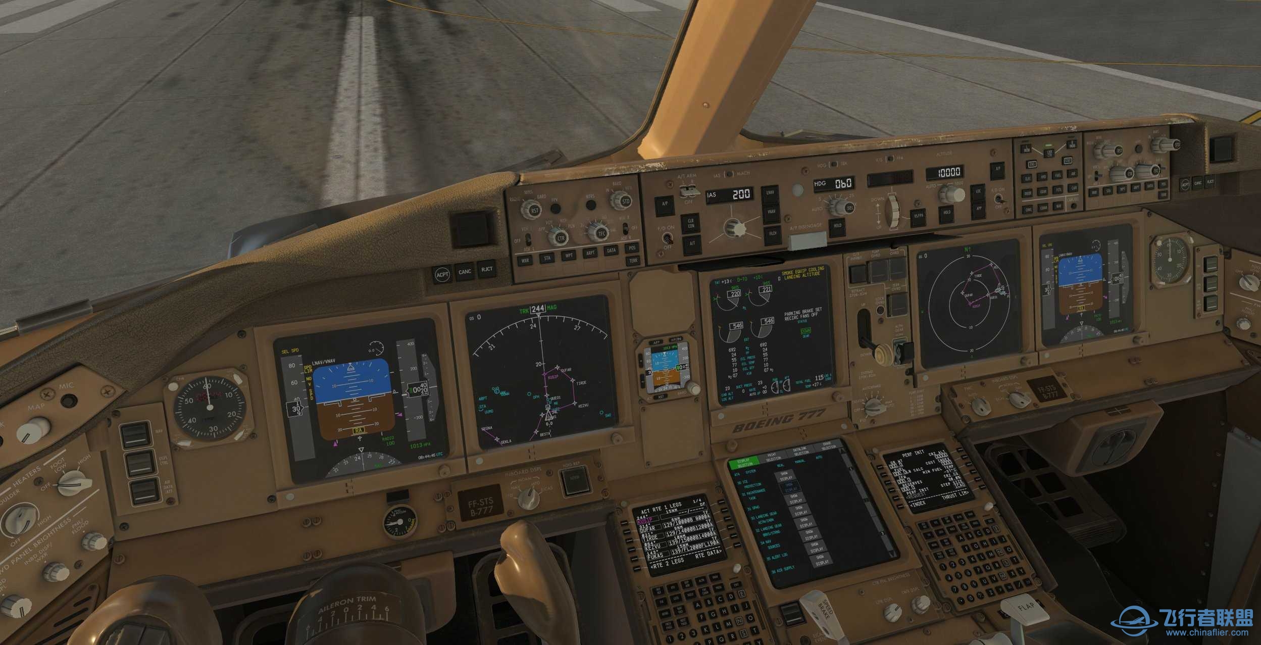 FlightFactor于4月16在Twitter发的有关777V2驾驶舱的一张图-5899 