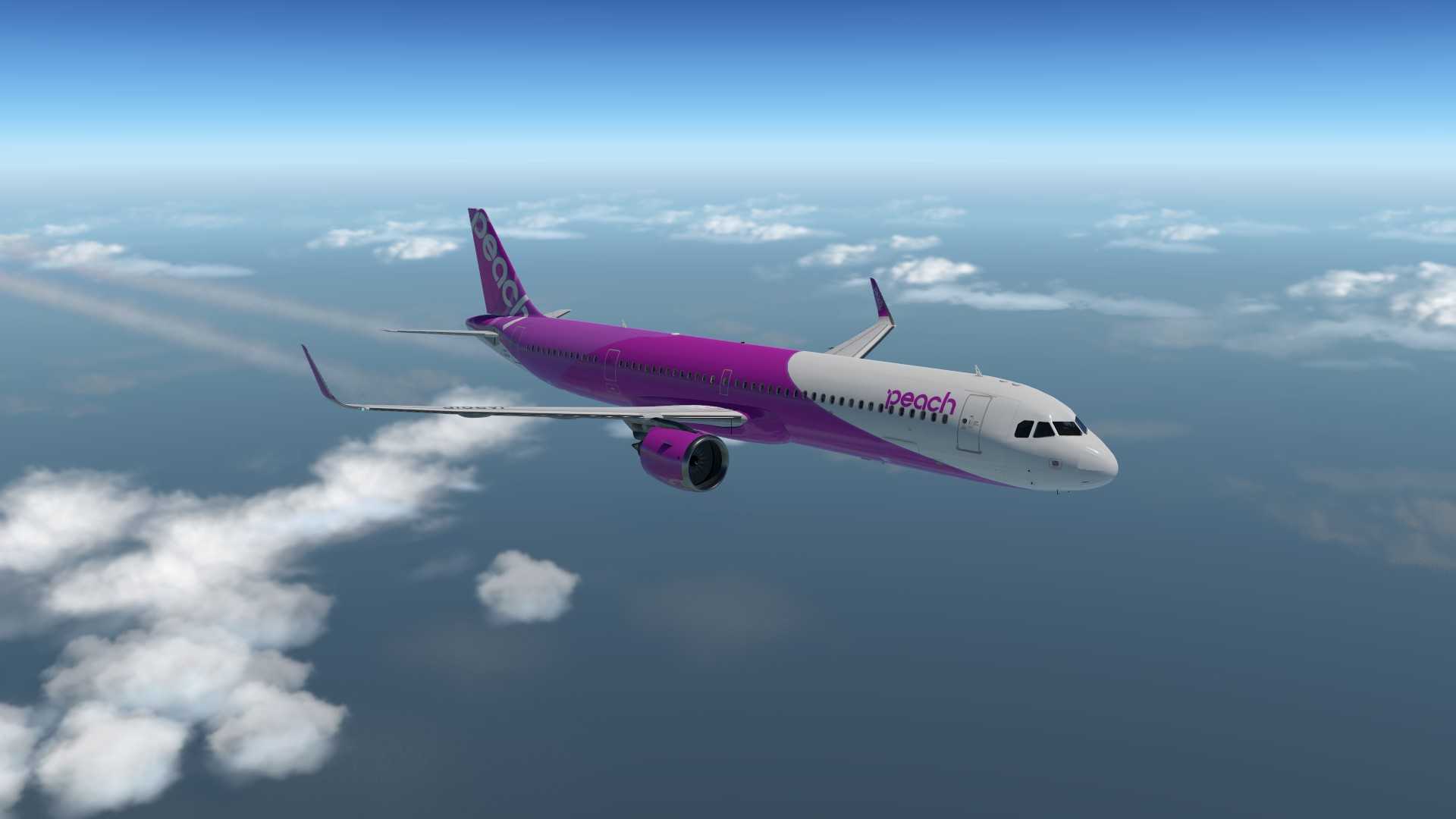 乐桃航空321N落地那霸机场-7430 