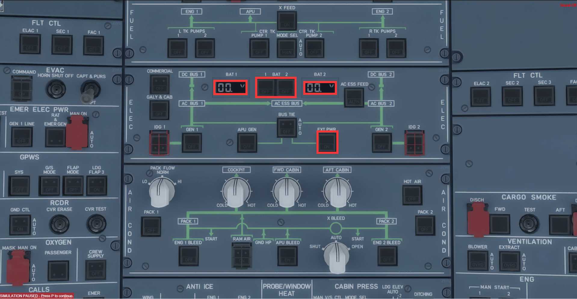 P3Dv4A320冷舱启动不了，电瓶电压为零，怎么解决？-3686 