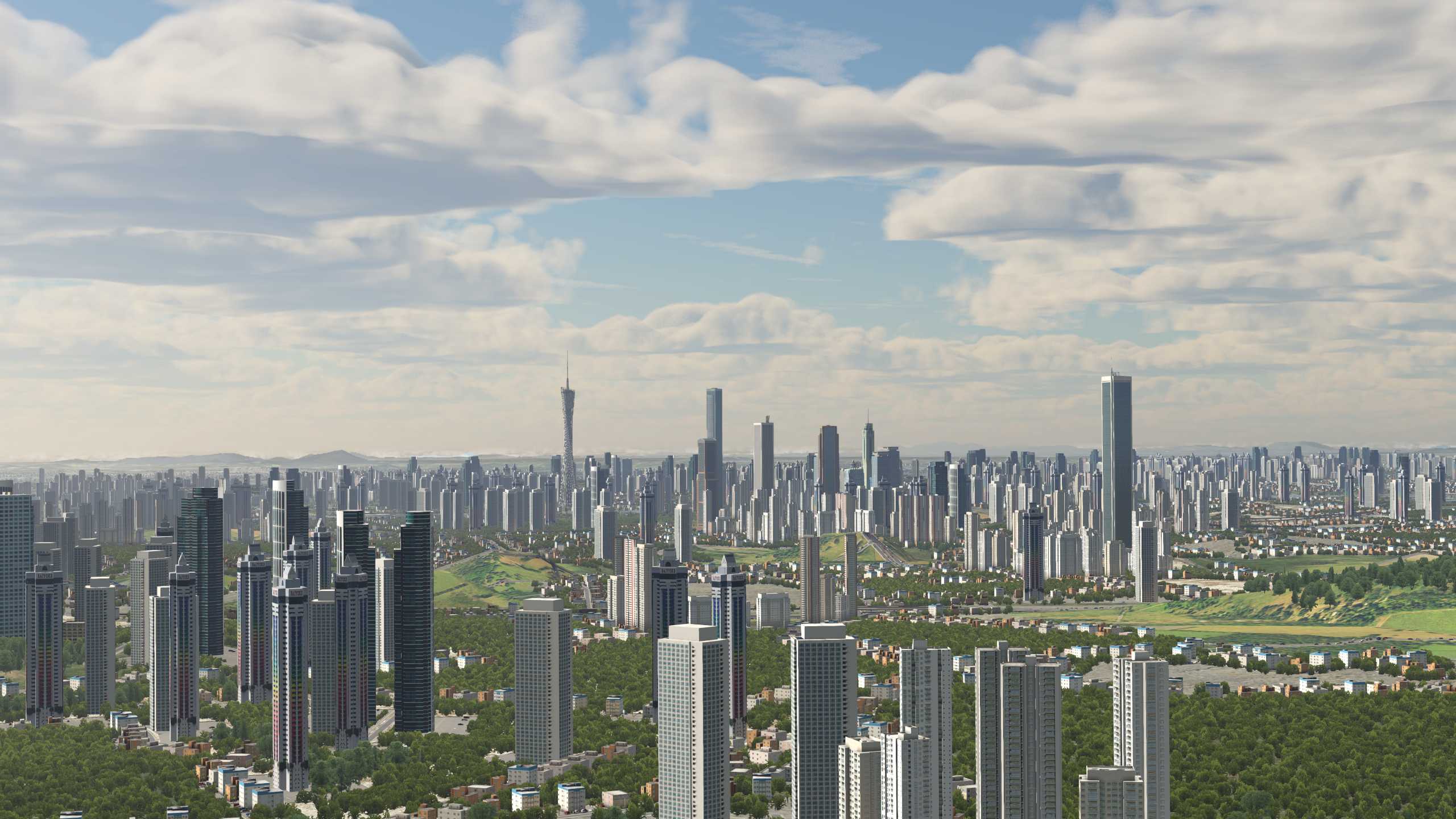 XP11 城市地景-----广州再次升级效果-9702 