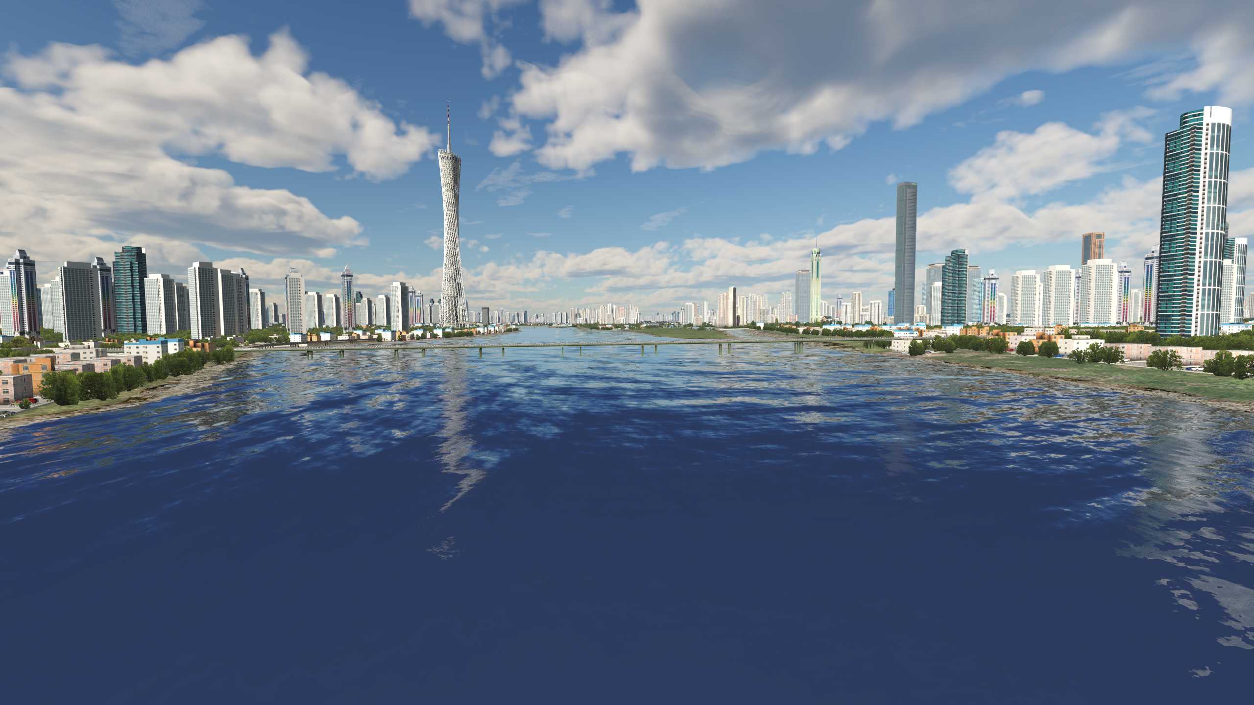 XP11 城市地景-----广州再次升级效果-2695 