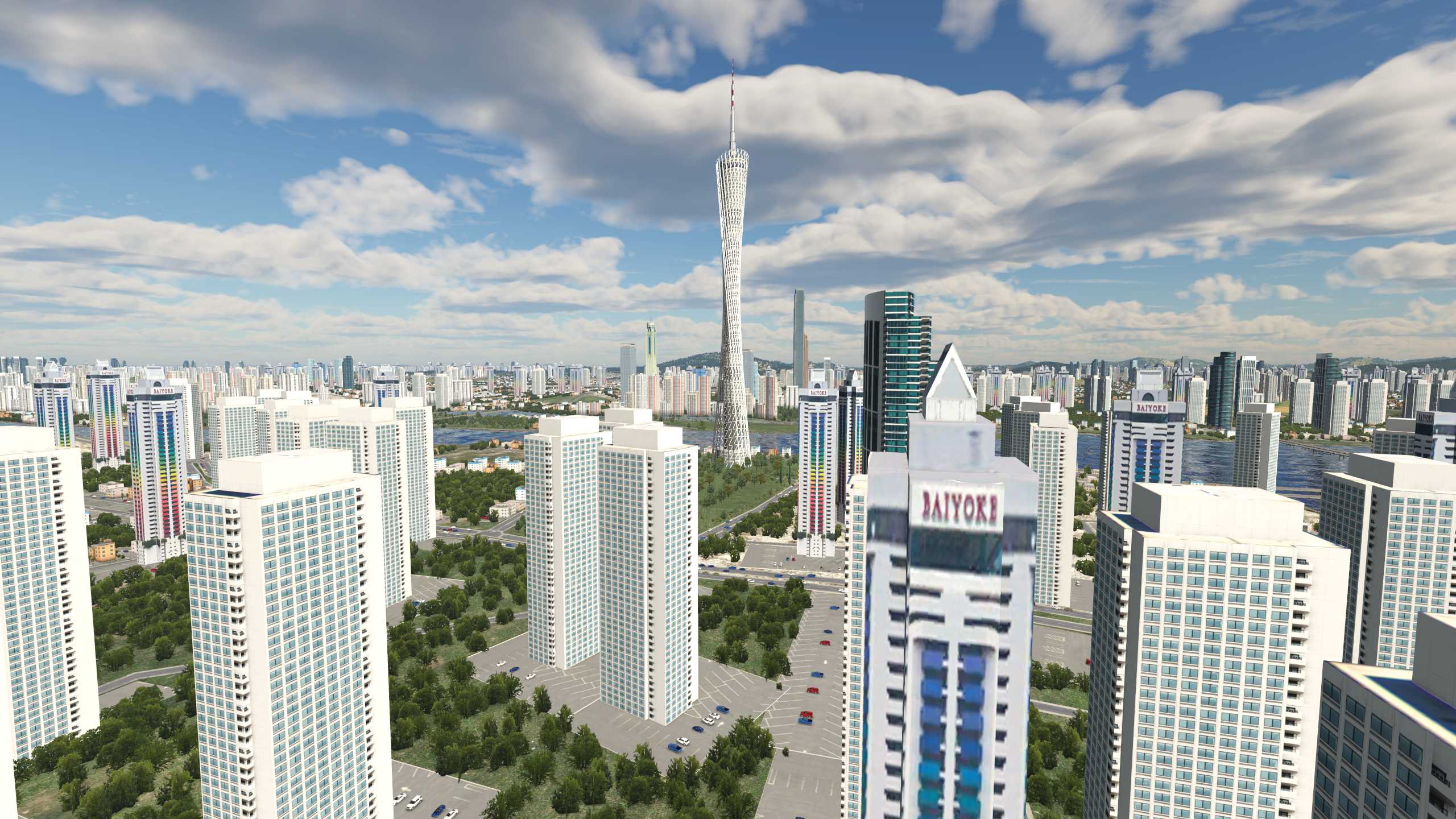 XP11 城市地景-----广州再次升级效果-4431 