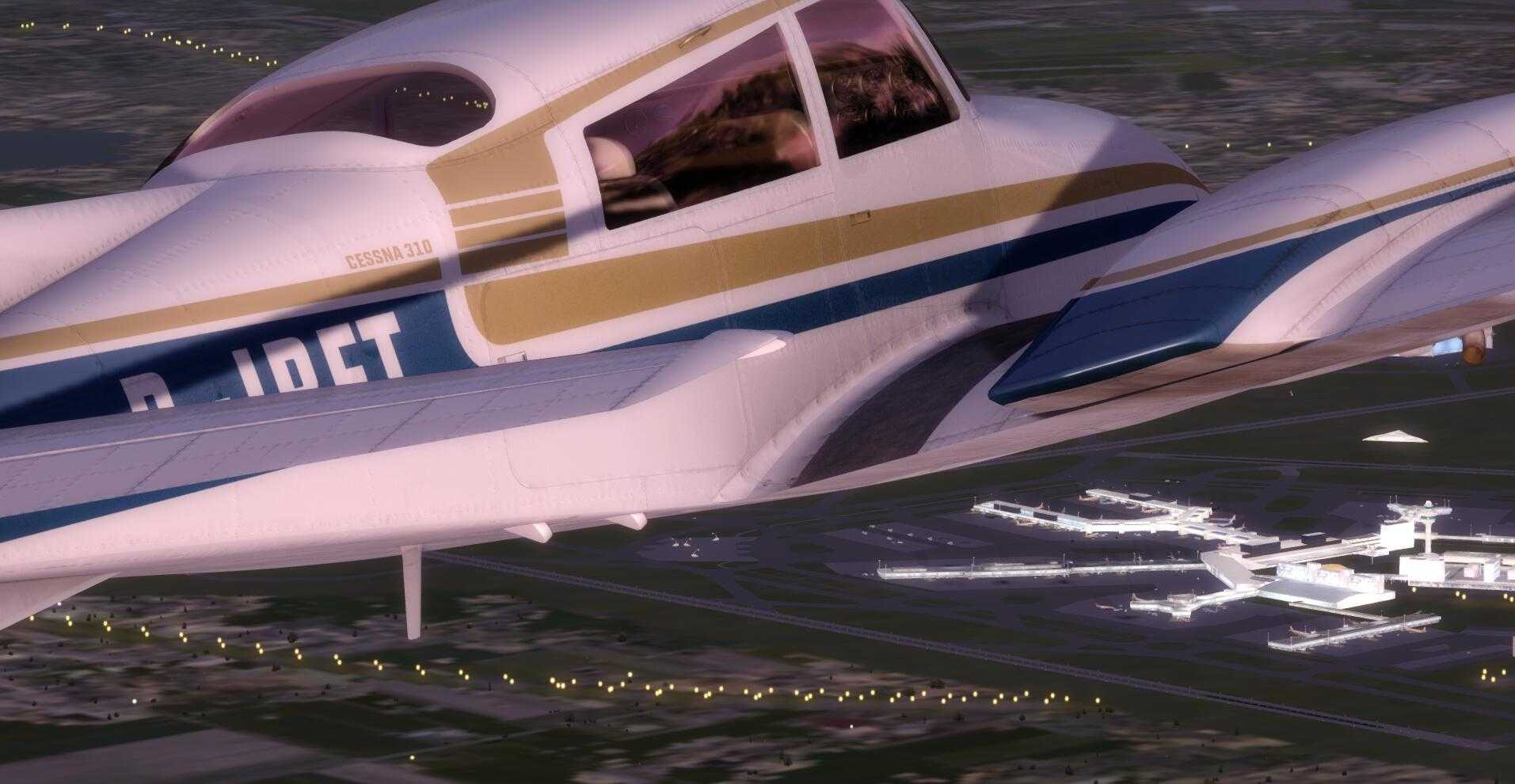 Cessna塞斯纳310R黄昏飞行 ——— 驾驶舱光影（默认无插件）-7863 