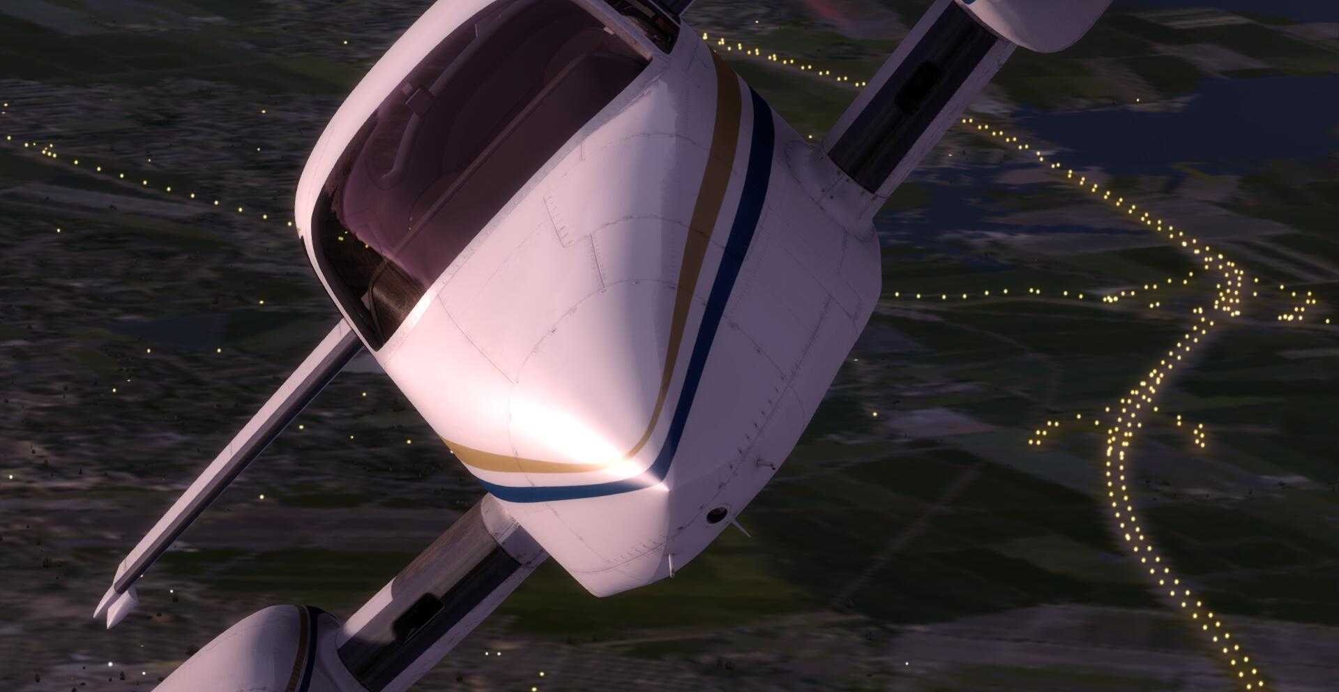 Cessna塞斯纳310R黄昏飞行 ——— 驾驶舱光影（默认无插件）-8669 