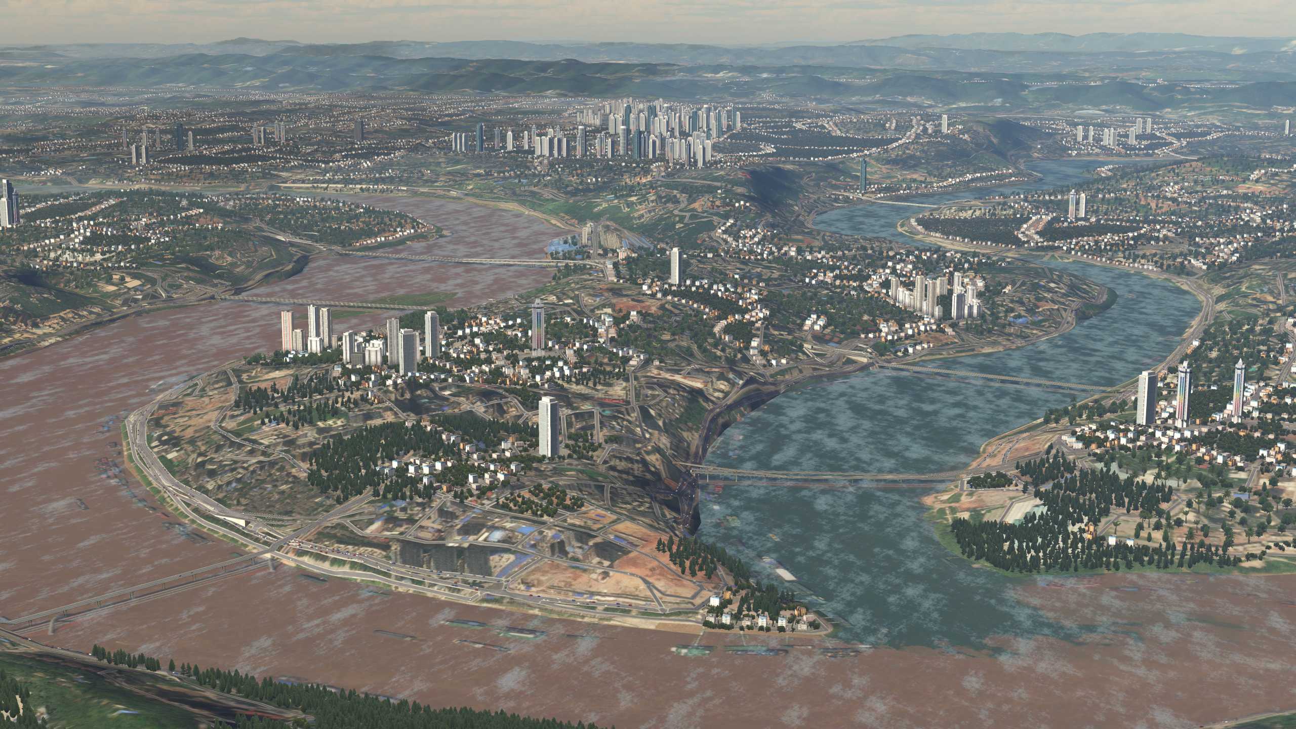 XP11 城市地景-----重庆效果-4238 