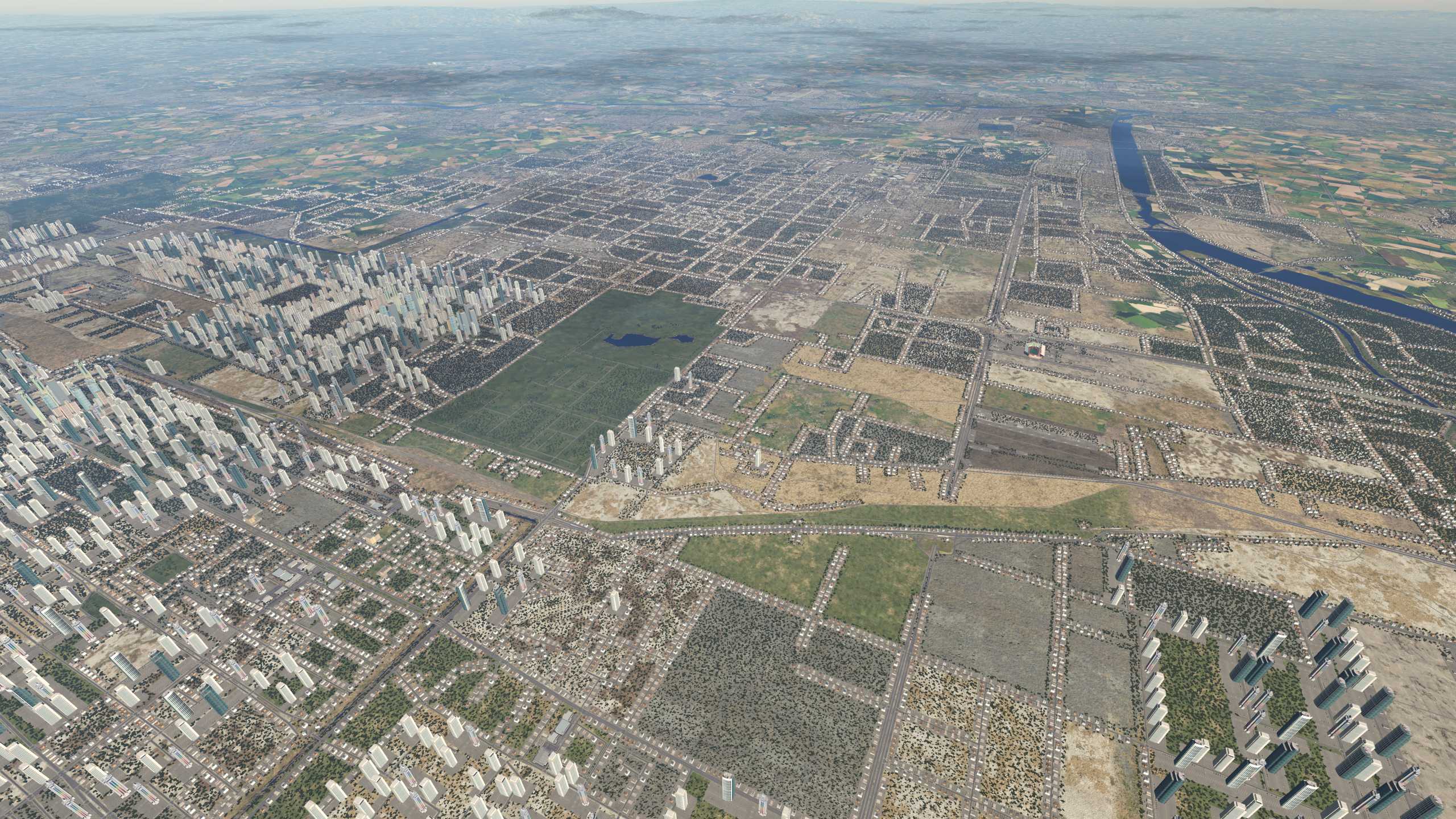 XP11 城市地景-----西安市升级效果-3853 