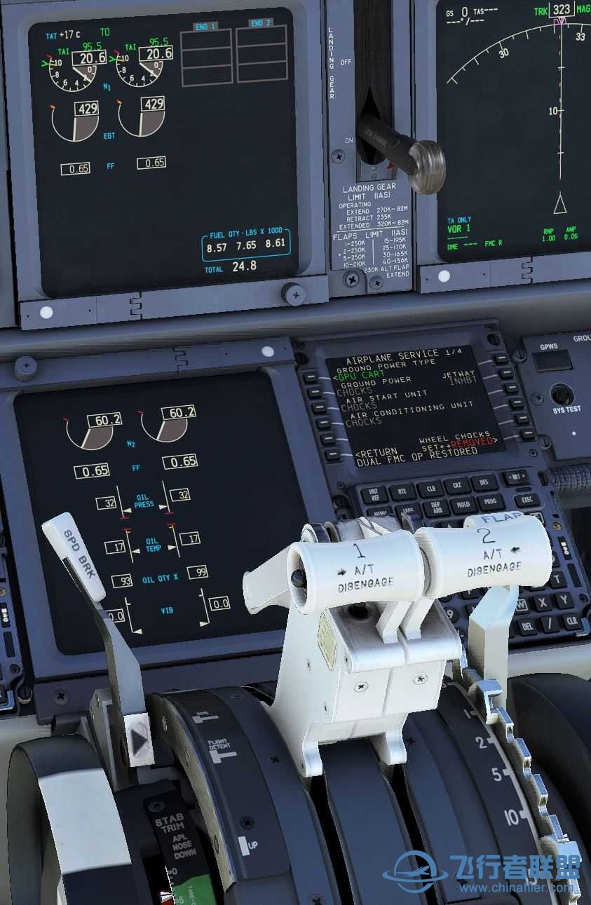 PMDG737启动后动油门转速不上。-6188 