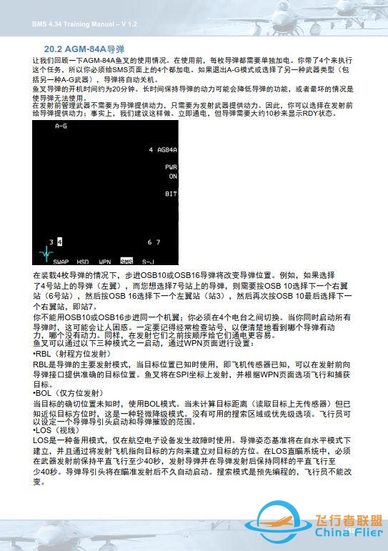 模拟飞行 BMS F-16 中文训练手册 20.1鱼叉-1681 