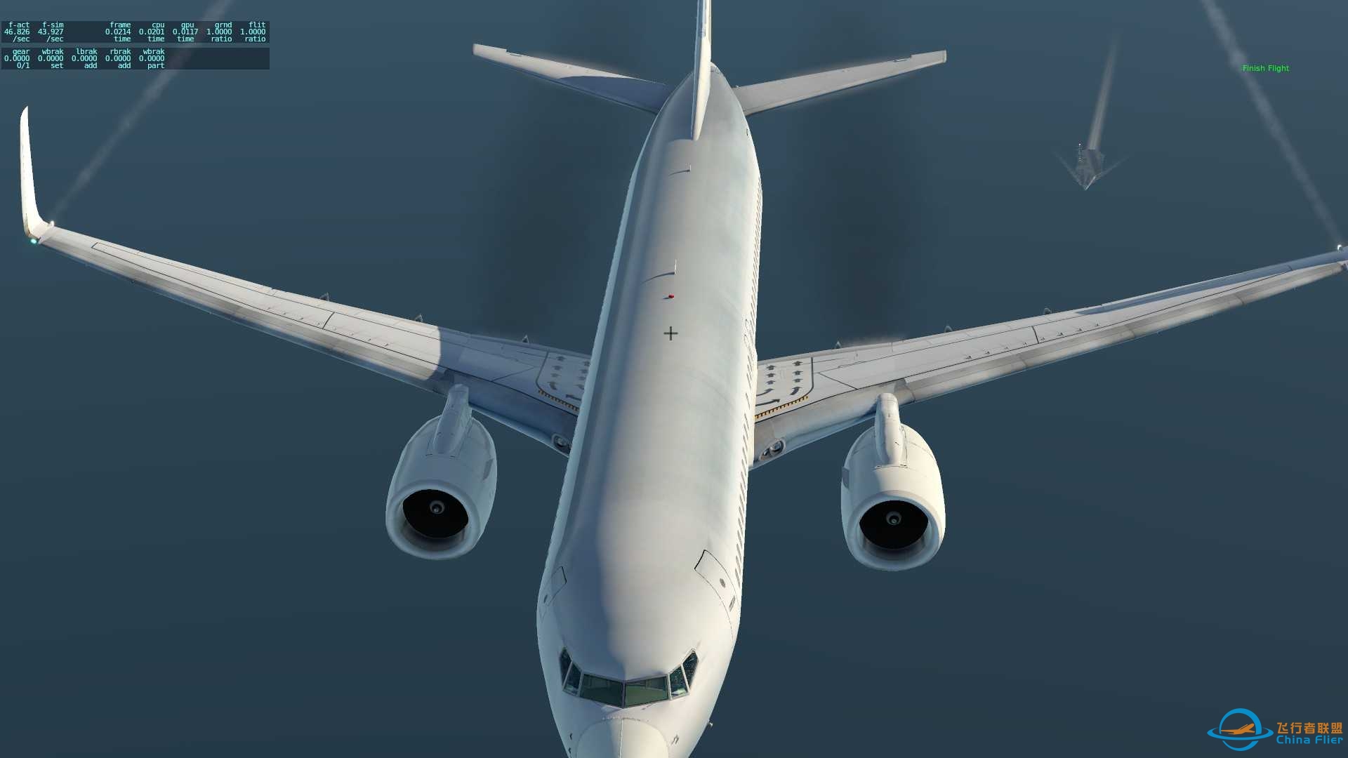 xplane11海上飞行偶遇航空母舰-317 