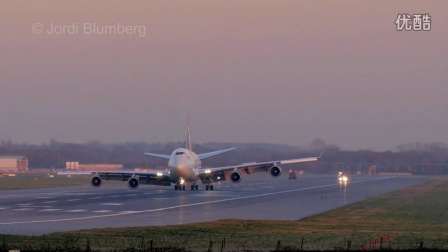 近距离拍摄维珍航空波音747的VS43航班紧急降落伦敦-6493 