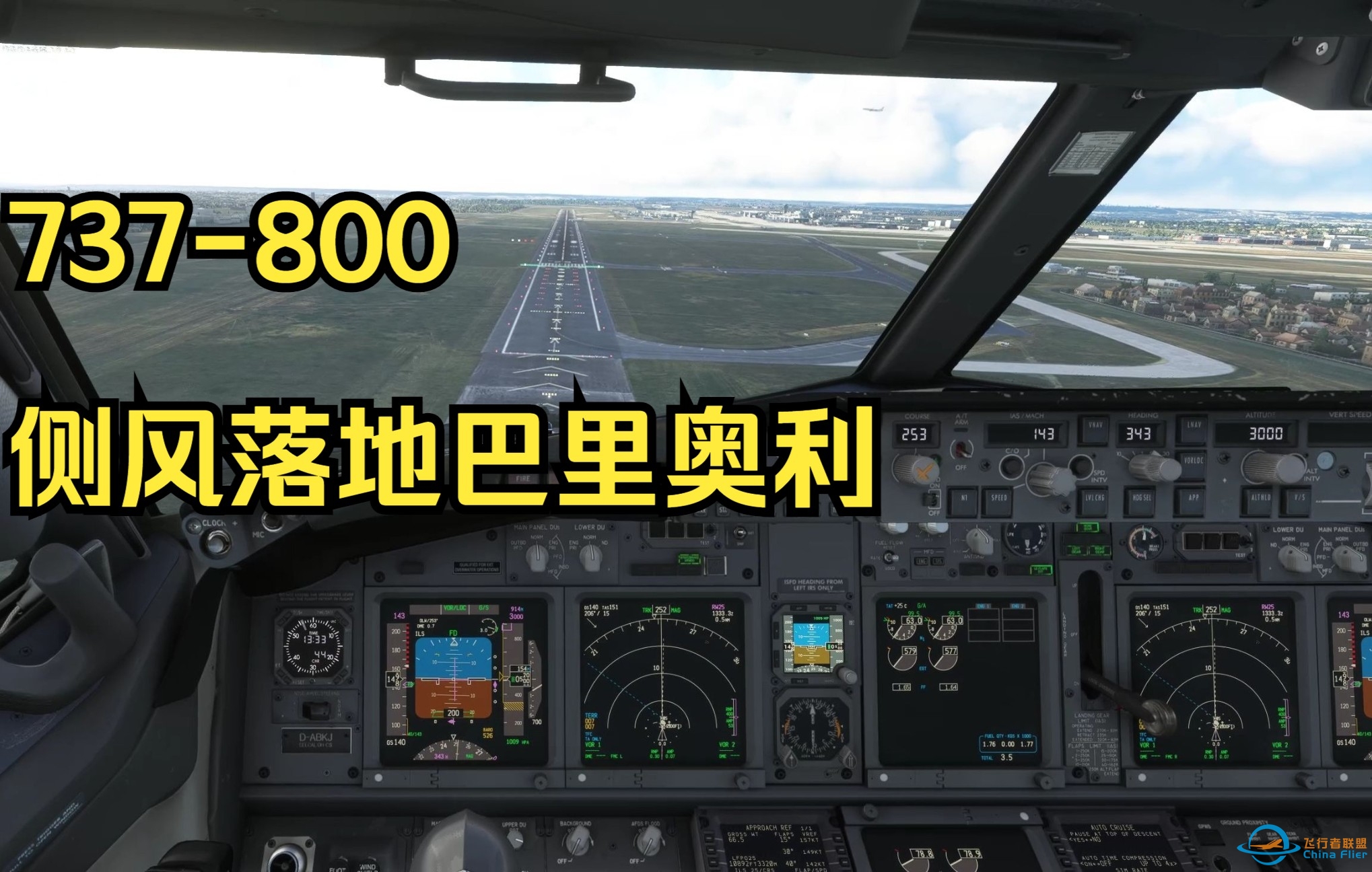 PMDG737-800  侧风落地巴黎奥利-LFPO-1113 