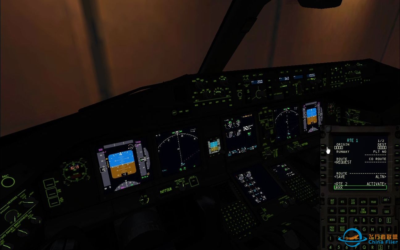 FSX PMDG777基辅-成都1，起飞。-1507 