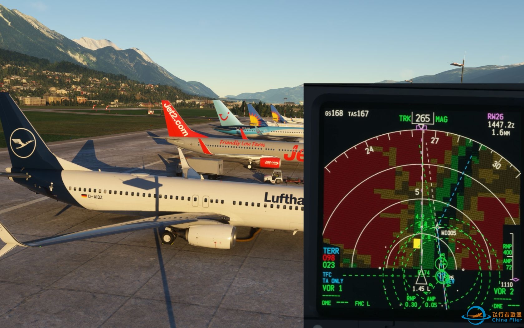 4K PMDG737-800 LOWI目视盘旋进近08 初次尝试-3985 