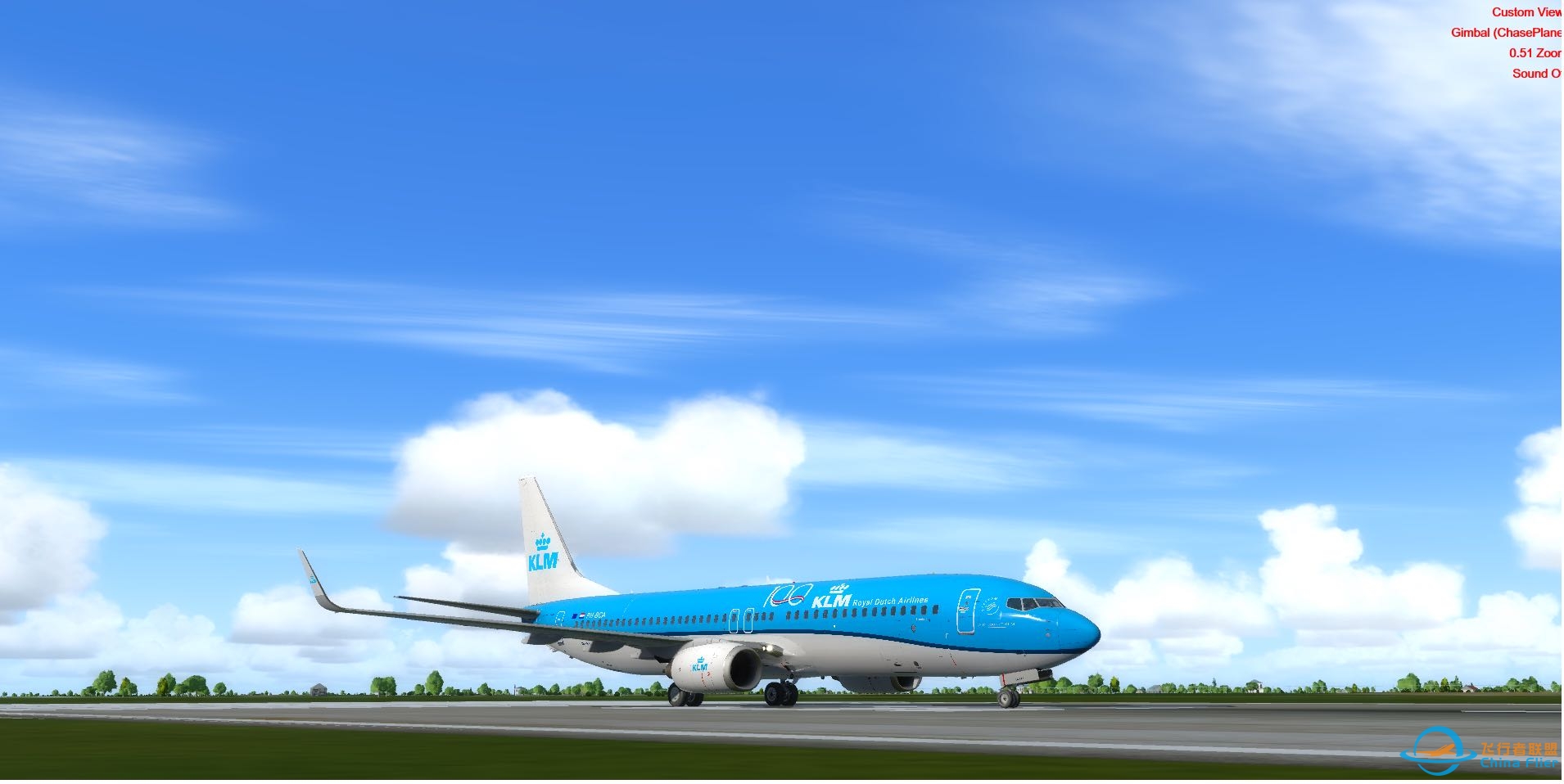P3Dv4美图 荷航737起飞 不惨白 不灰蒙蒙-3270 