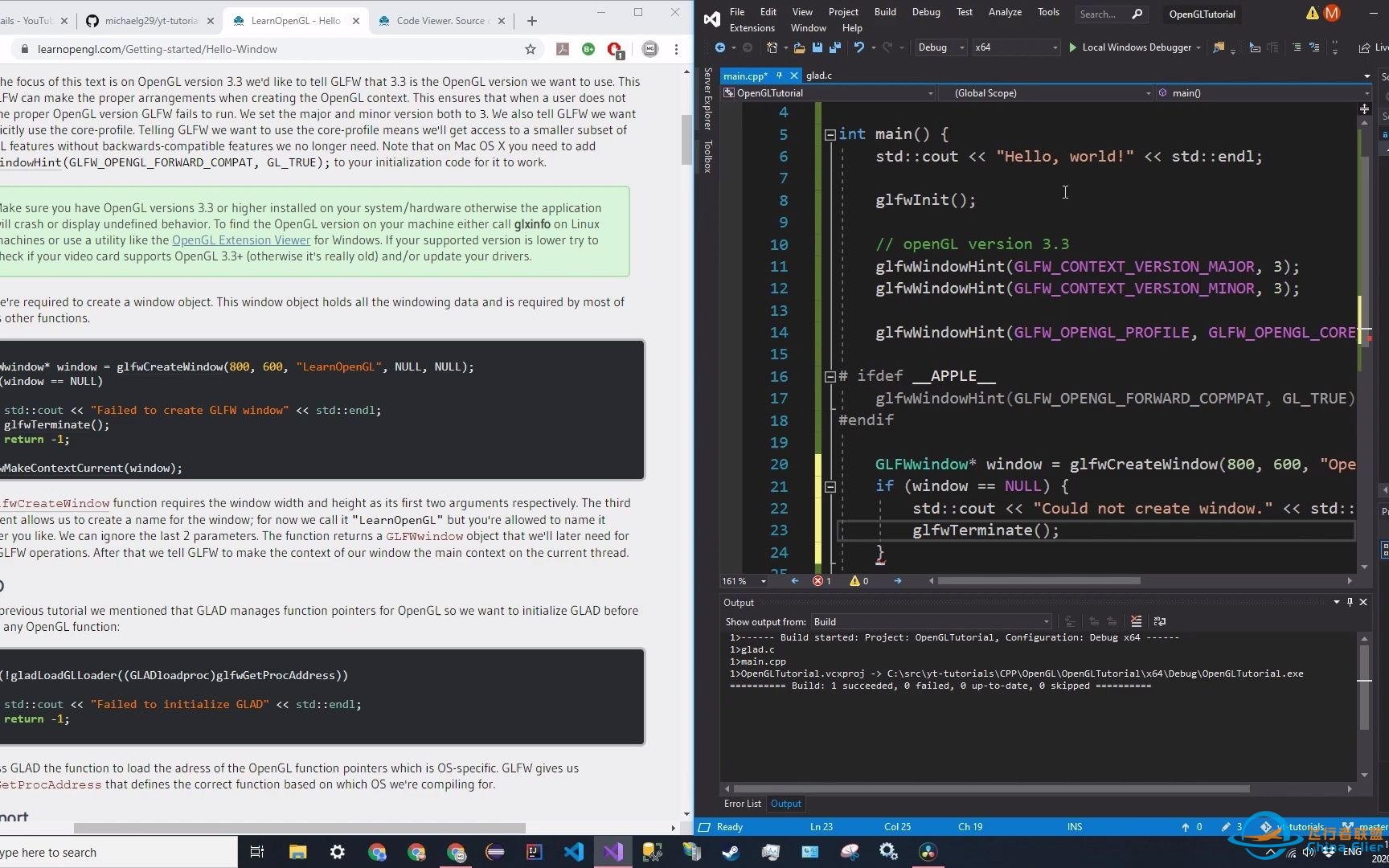 C++ Open GL 教程 - 2 - Hello, OpenGL-238 