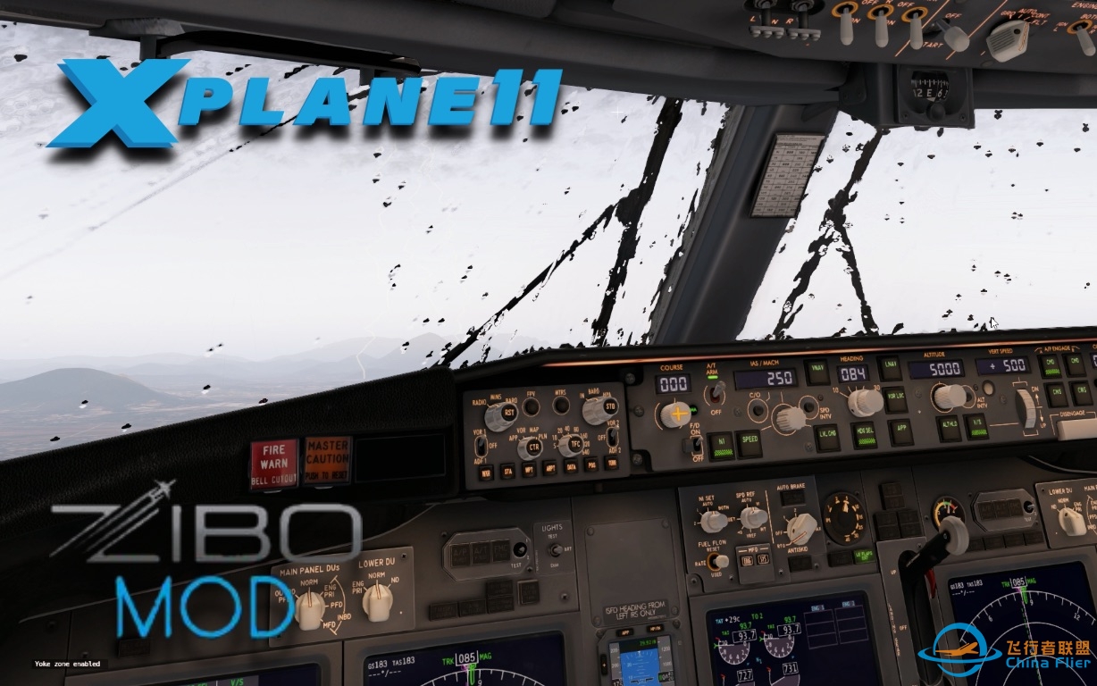 [体验]Zibo 737新版本风挡雨水效果「X-plane 11」-6646 