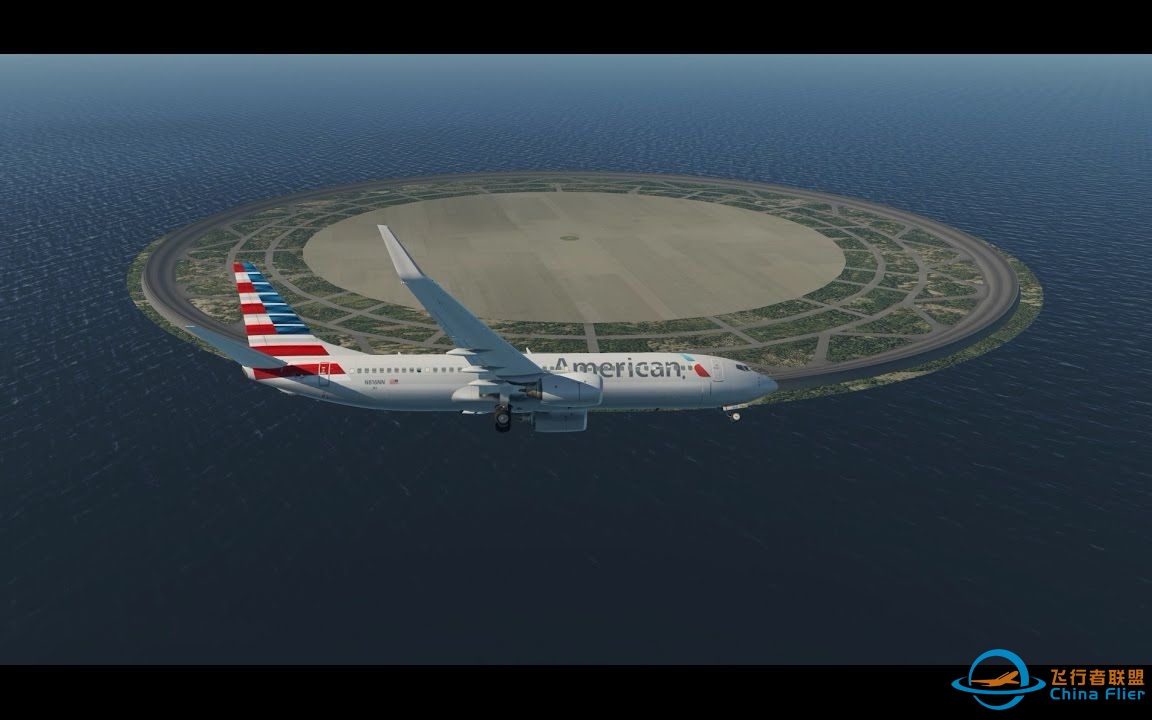 【圆形跑道】XPlane10告诉你圆形跑道降落可行不可行 #美航 #波音737 #飞行模拟 #飞机-363 