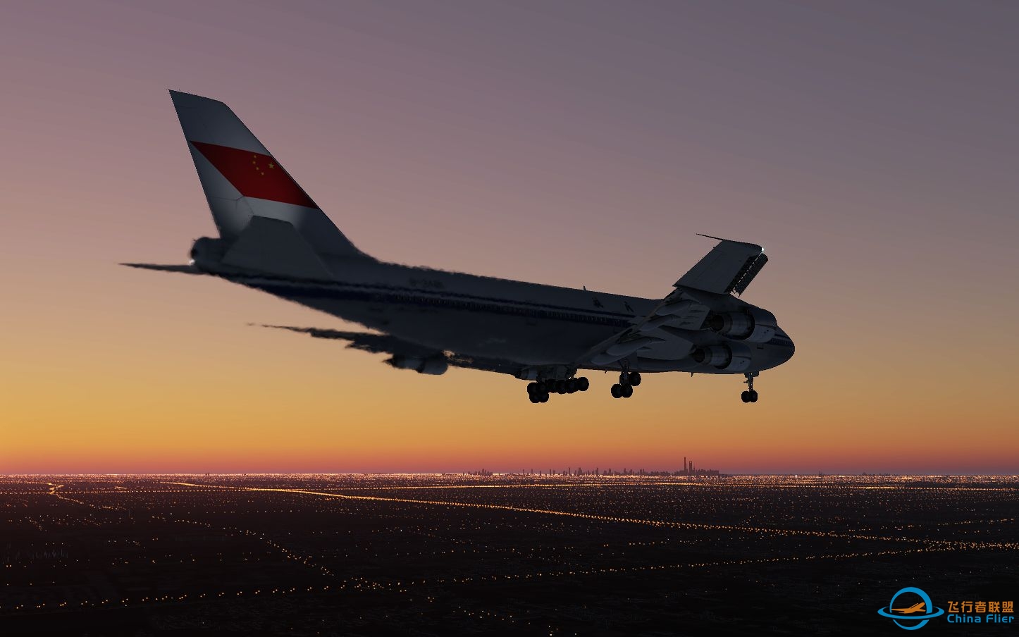 [Xplane11]中国民航742黄昏接地ZSPD(Vatsim)-7607 