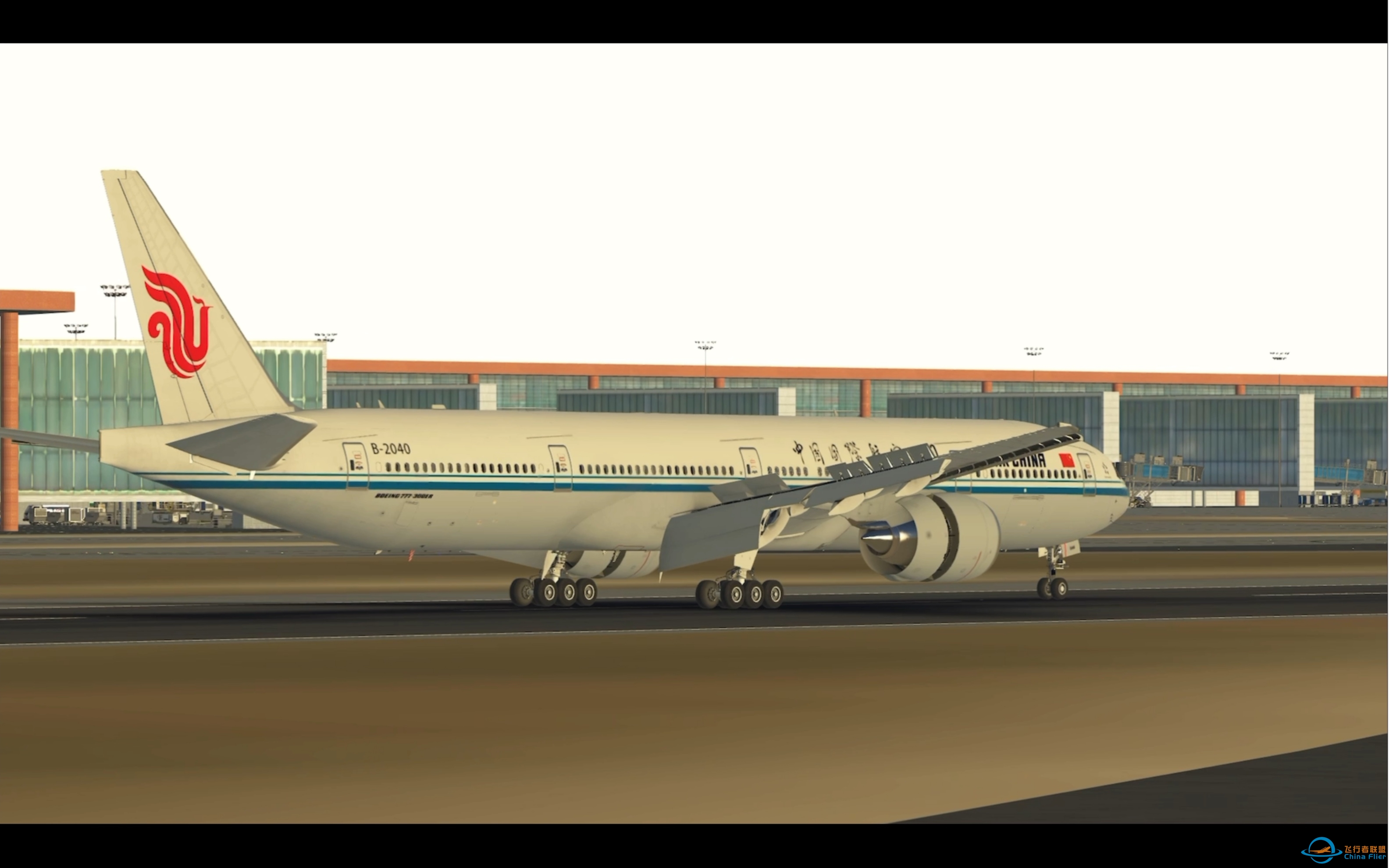 infinite flight云拍机｜一架773轻轻的飘在了北京首都机场-4272 