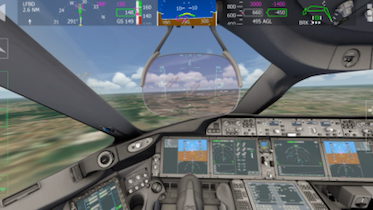 挑战美联航Boeing787-10降落1000米以下跑道（Aerofly FS 2022）-9663 