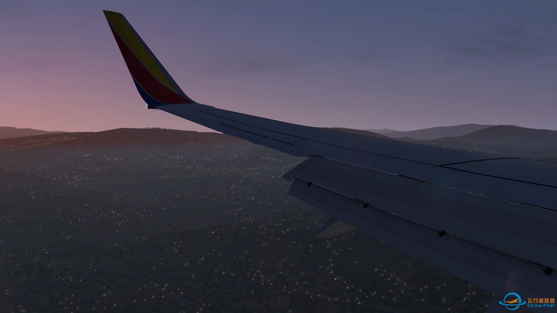 【X-PLANE11】Zibo737|黄昏超美进近实录|通孔廷国际机场-7120 