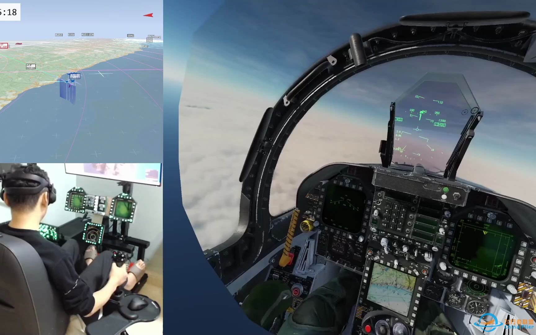 DCS:FA-18 8VS8皇牌空战，虚拟现实VR\实体MFD\UFC型材简易模拟飞行座舱~~-1399 