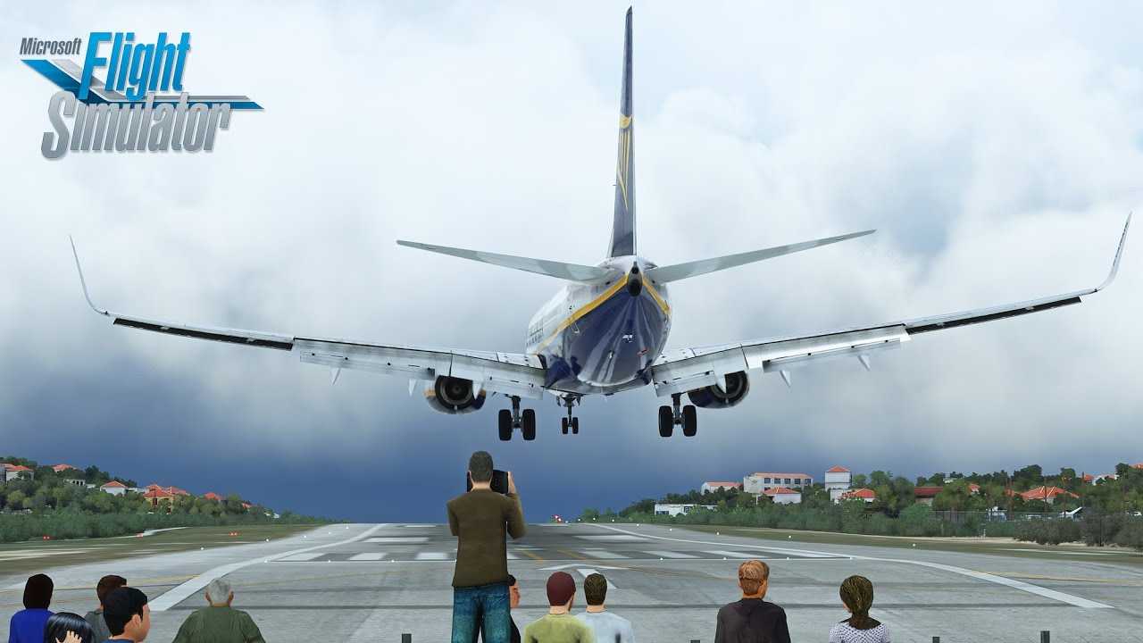 MSFS 2020 - SPECTACULAR Ryanair landing in Skiathos! SHORT 1500m runway-6681 