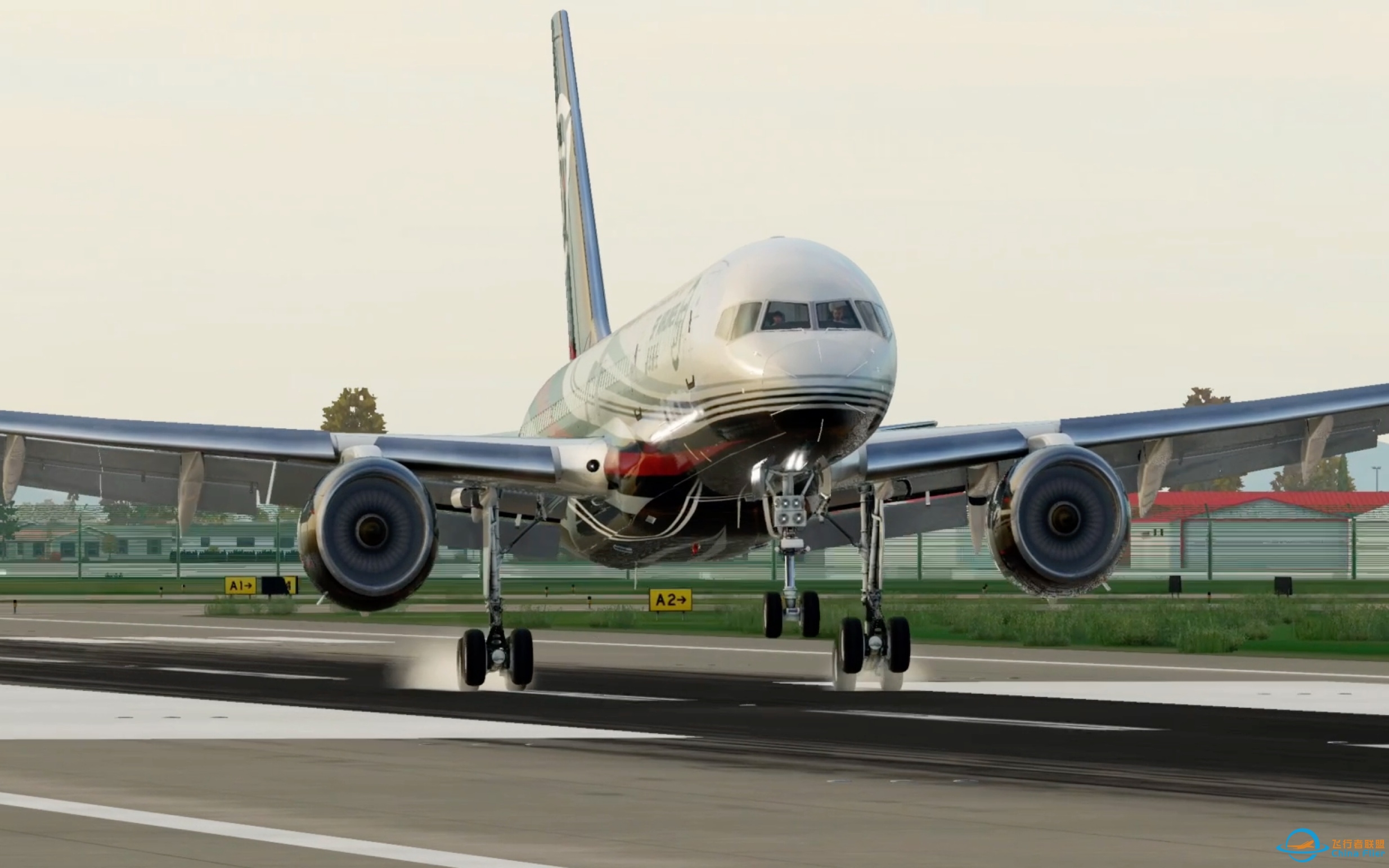 x-plane12 顺丰757 大侧风下稳稳落地深圳RW15-2896 