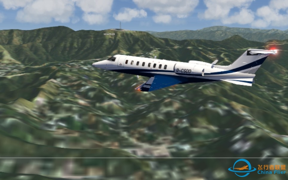B站上最详细的Learjet 45里尔公务机飞行教程 Aerofly FS 2021驾驶里尔喷气机飞过好莱坞标志-6132 