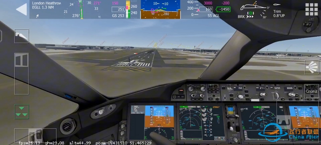 aerofly fs 2023:左引擎推力推满降落:新的这个系统太难用了，动不动就(失败)-5867 