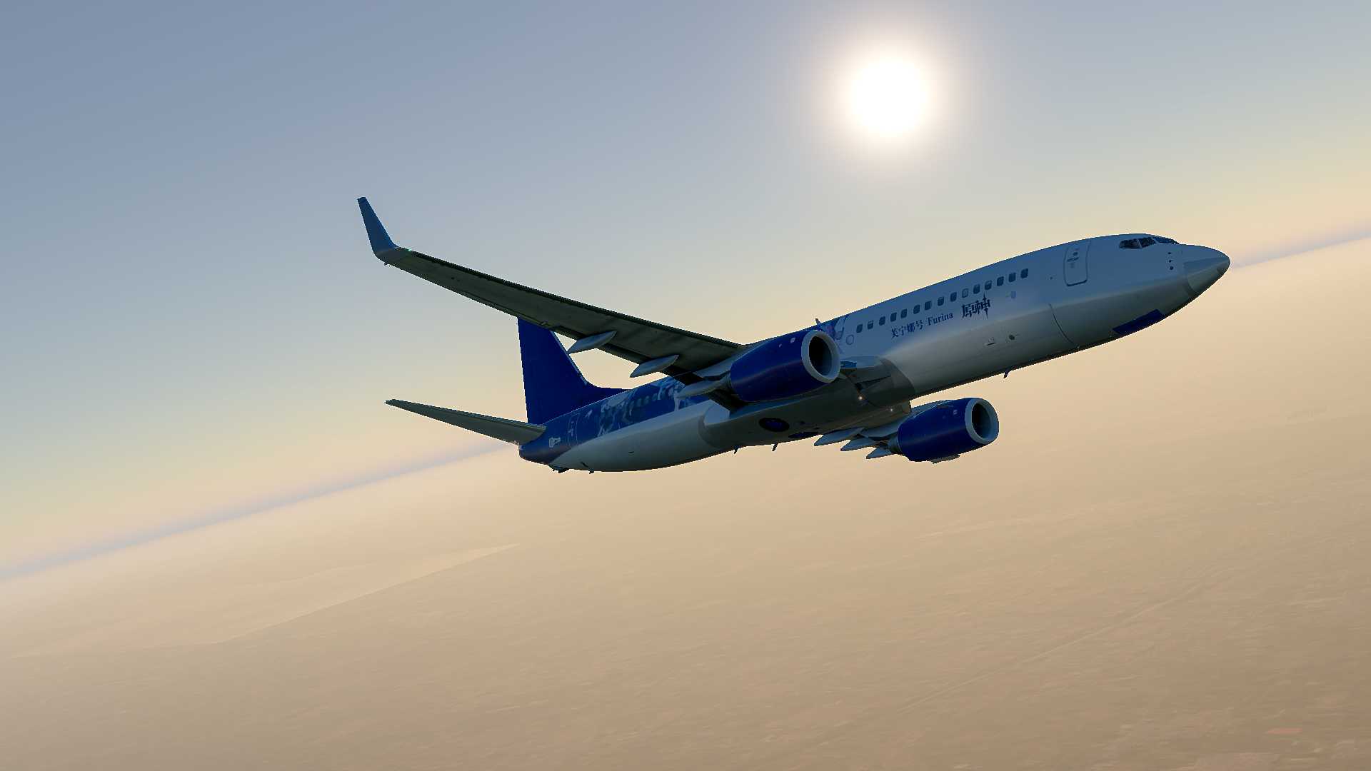 【X-Plane 11】ZBAD-ZYHB B737原神芙宁娜涂装试飞-9597 