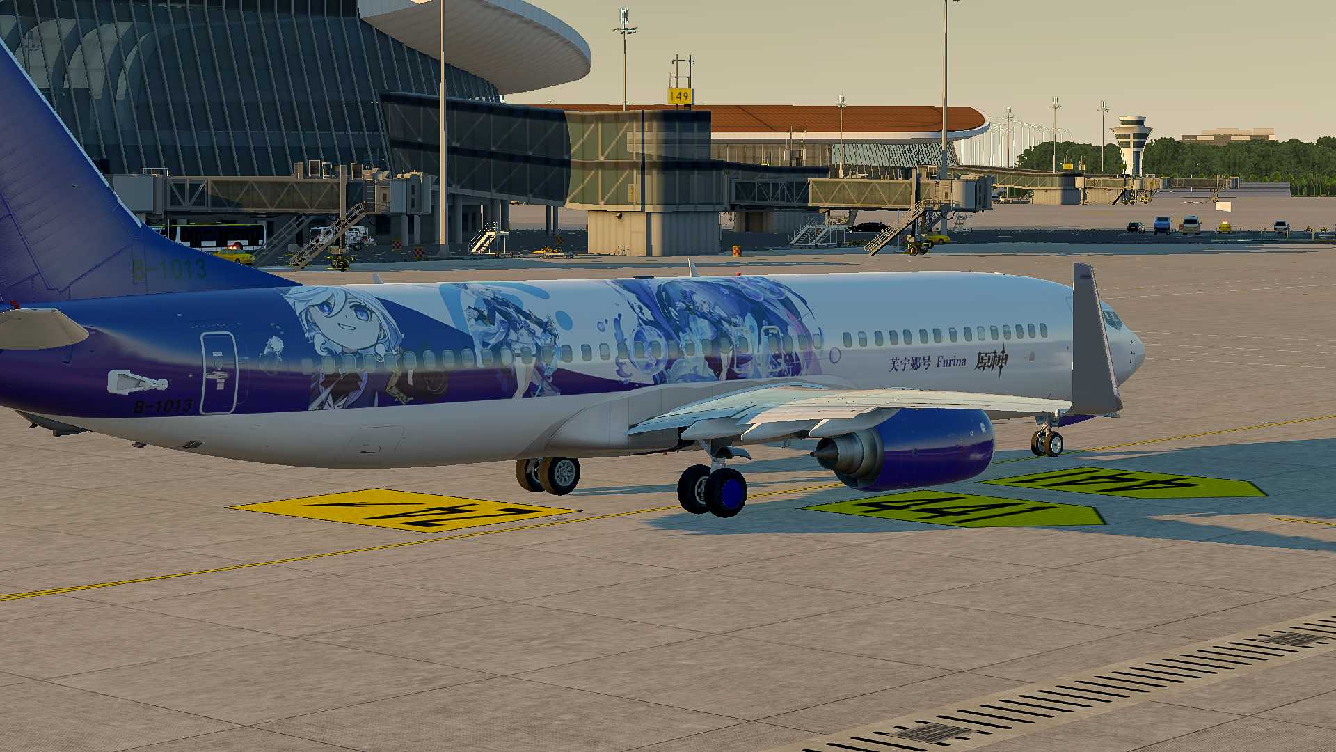 【X-Plane 11】ZBAD-ZYHB B737原神芙宁娜涂装试飞-6520 