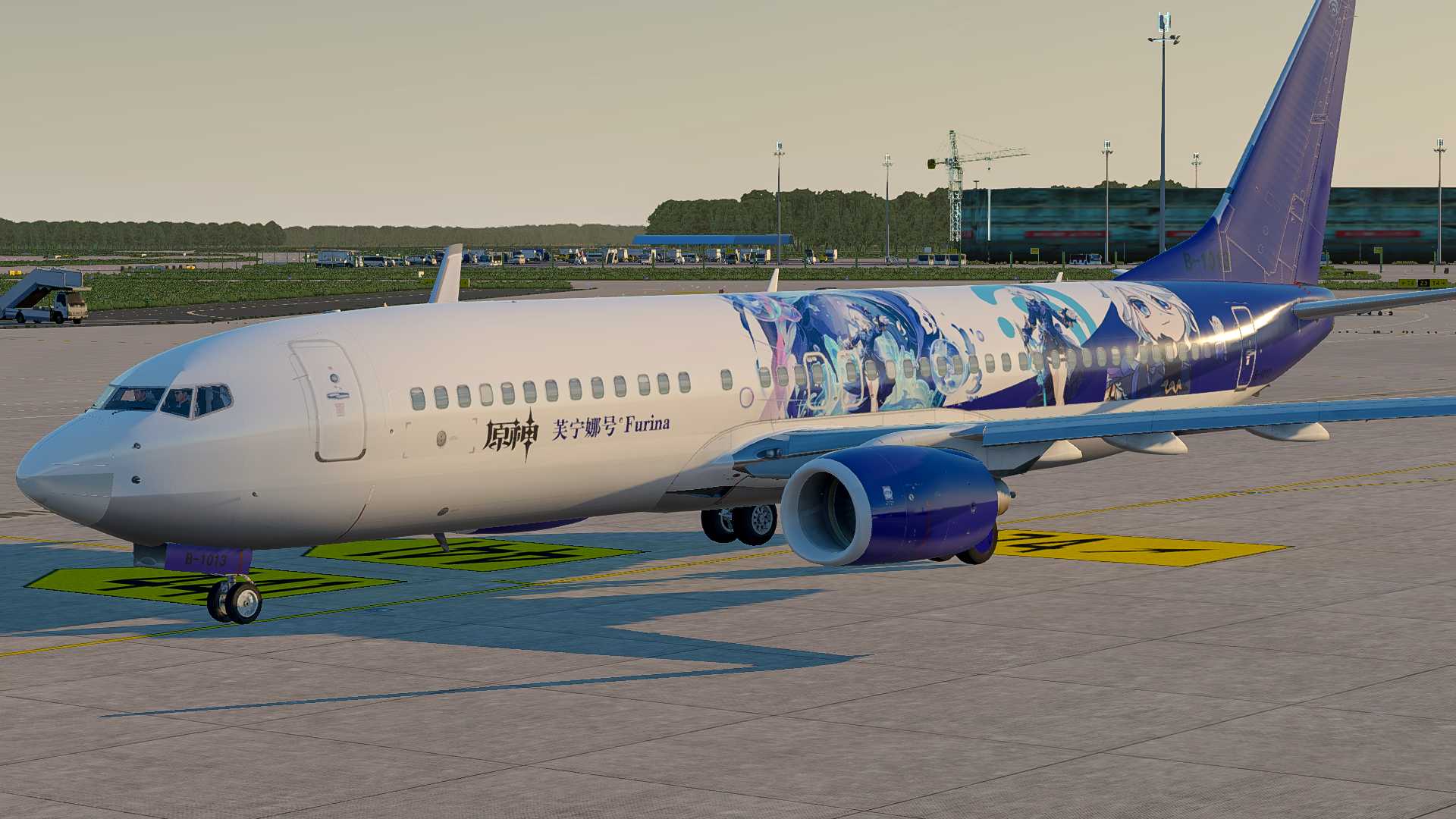 【X-Plane 11】ZBAD-ZYHB B737原神芙宁娜涂装试飞-6428 