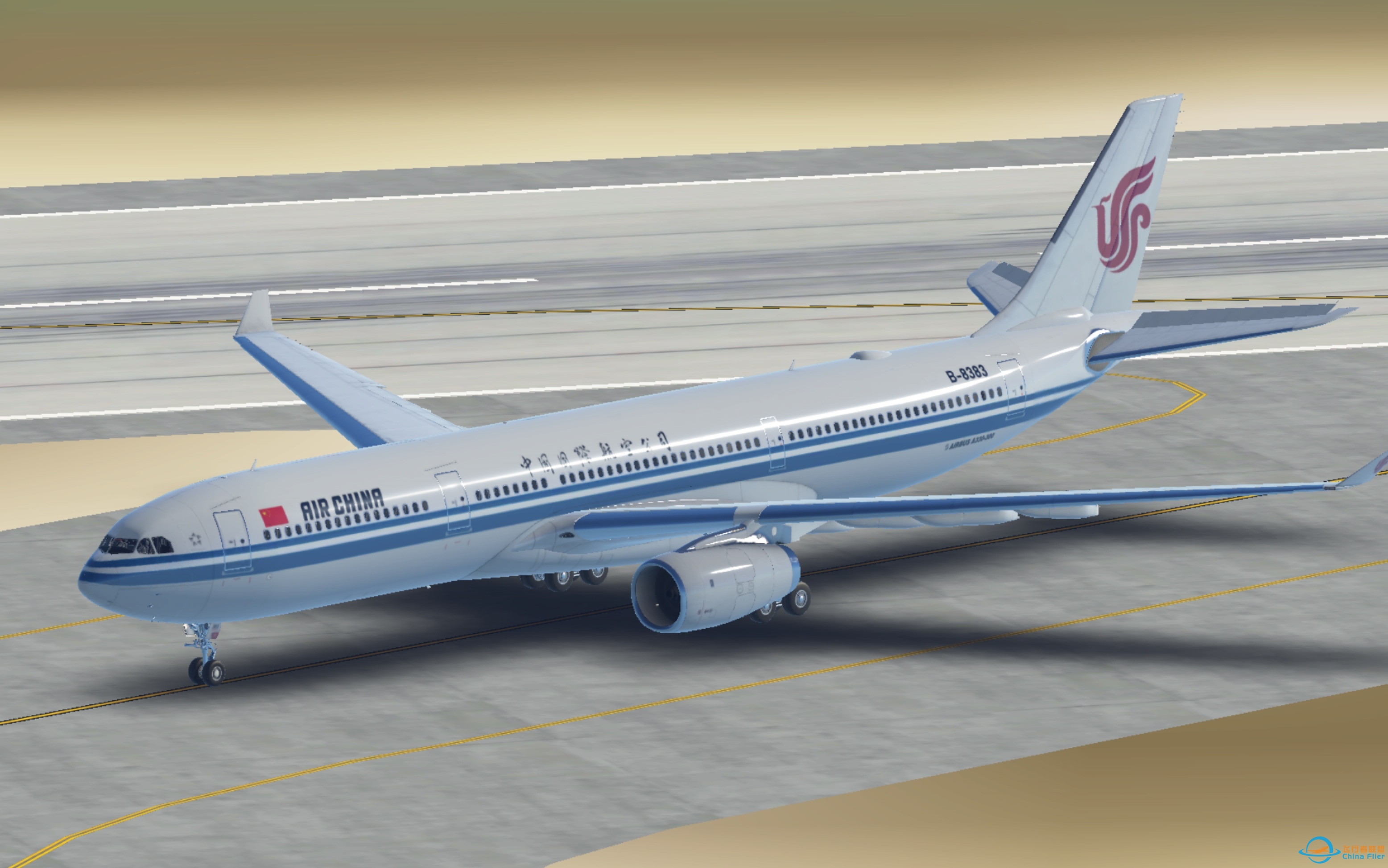 Infinite Flight：国航空客A330-300降落首都机场01号跑道-4090 