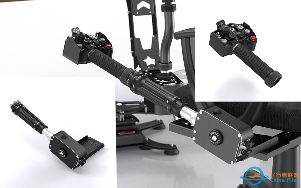 [CUBESIM]飞行模拟外设  Virpil VPC 直升机总距杆 TCS Plus底座 + SharKa-50杆头 开箱-6699 