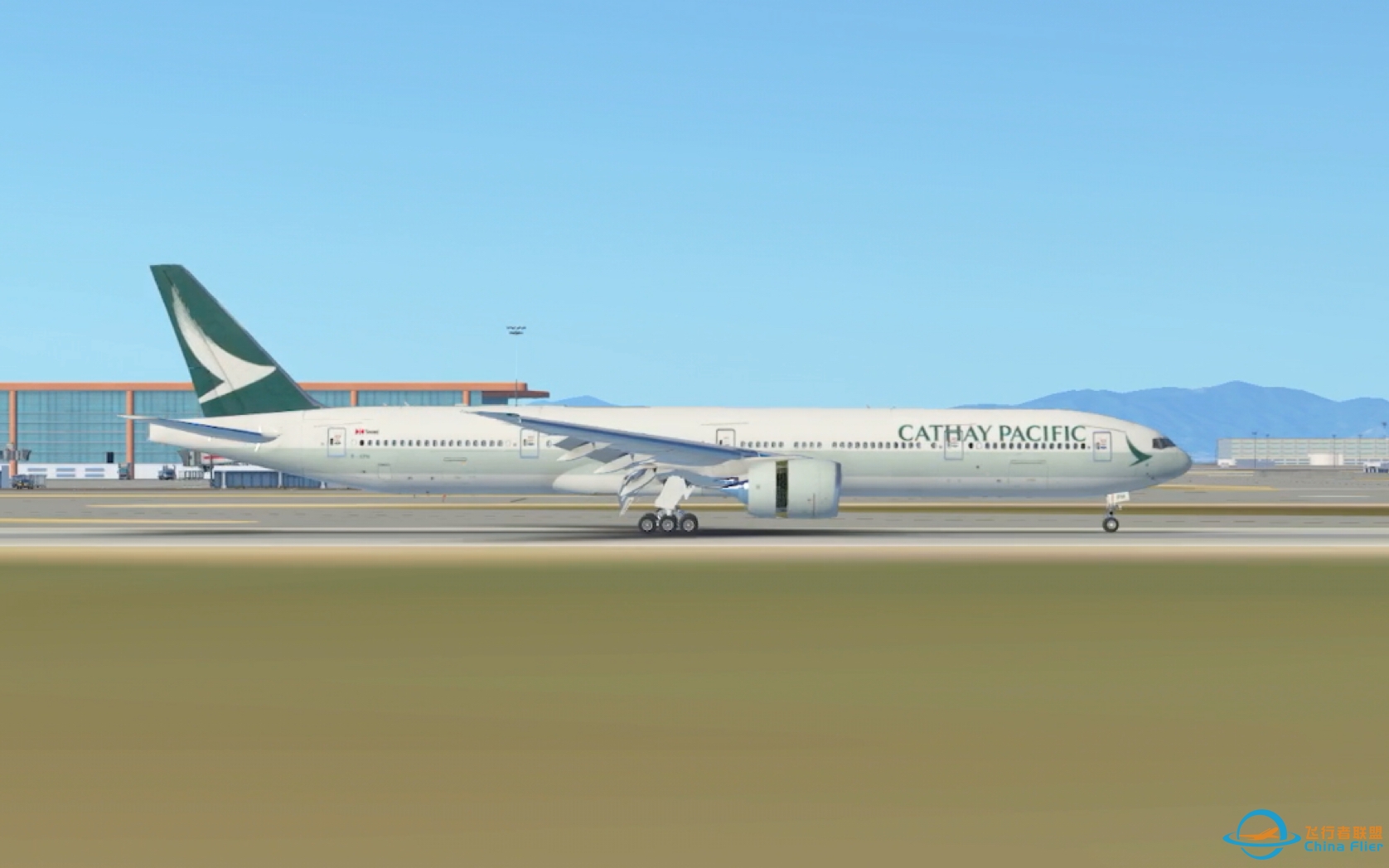 [Infinite Flight]国泰77W落地首都01-1149 