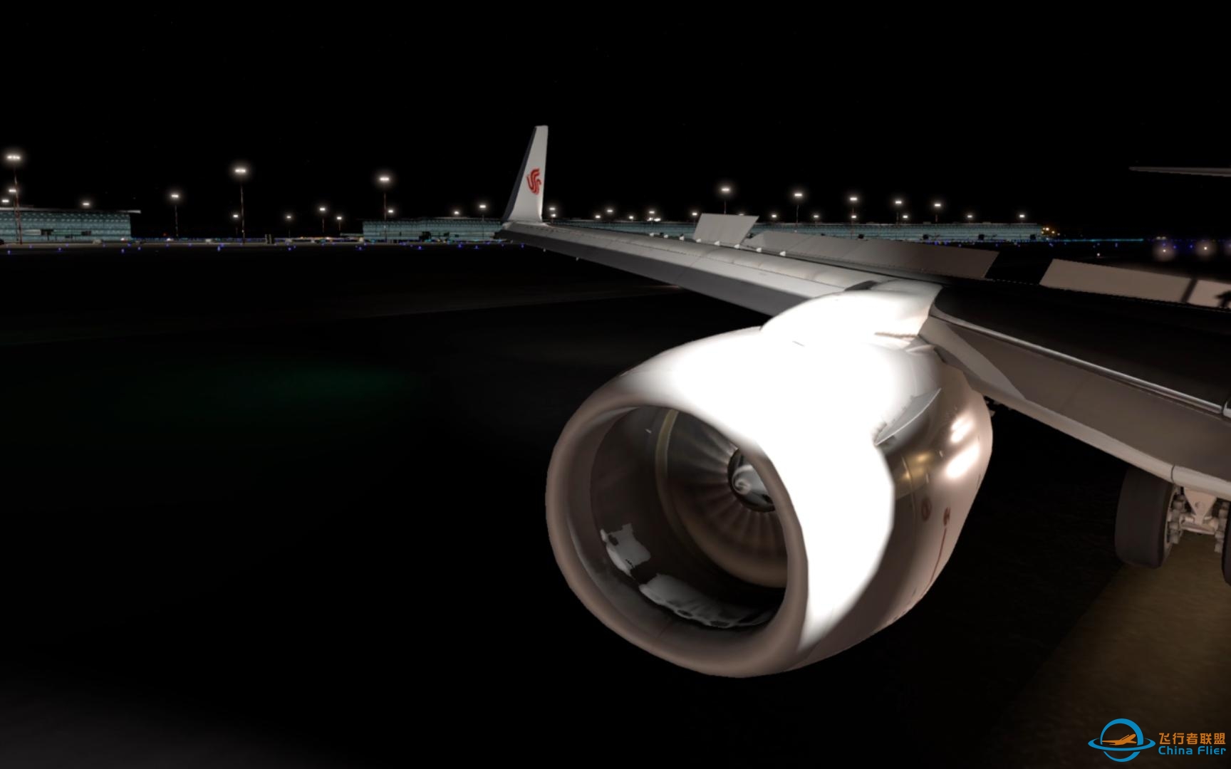 模拟飞行Xplane12 波音737-800着陆练习 夜晚降落北京首都机场36R-4354 
