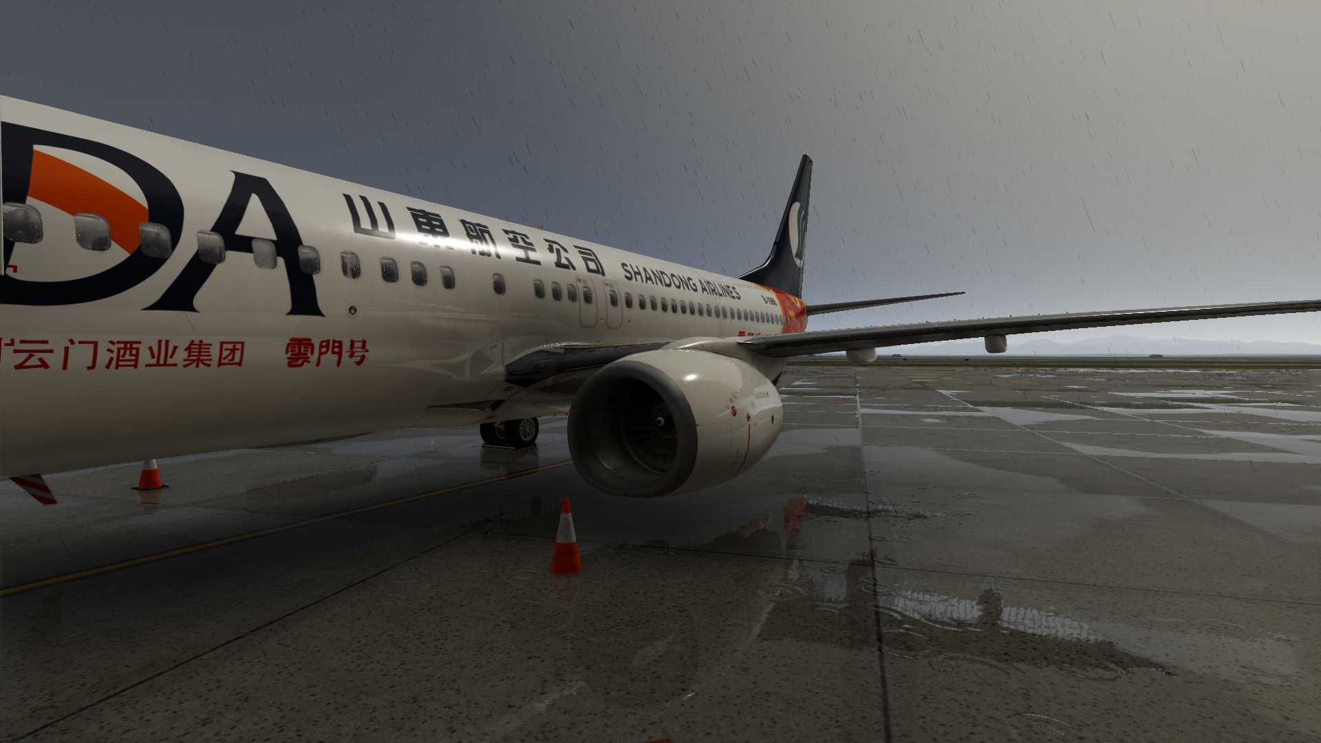 xplane12跑道积水效果太棒了-9992 