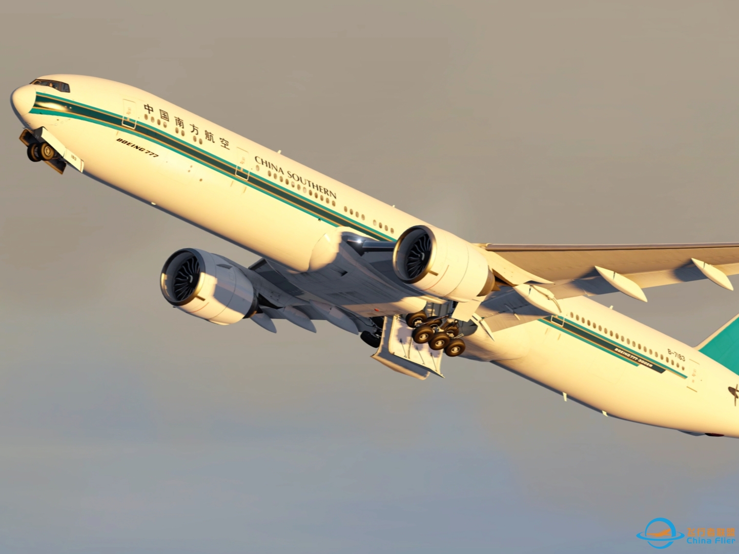 Aerofly FS4混剪（南航77W，原厂涂装A320，神鹰航空A320）-4066 