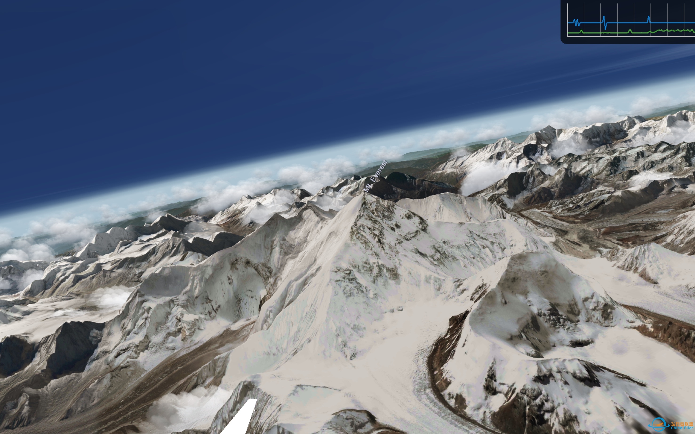 aerofly fs global 绕飞珠穆朗玛峰 飞掠卓奥友峰 1080P 60帧-5481 