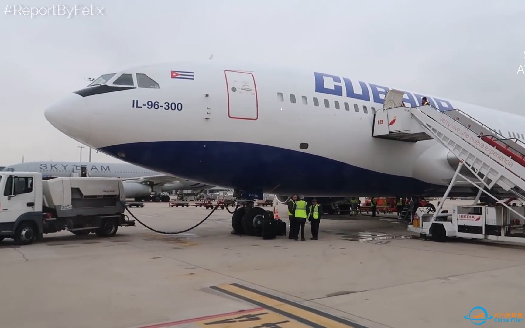 [少见的毛机]古巴航空伊尔96-300客机经济舱飞行体验 马德里-哈瓦那-363 