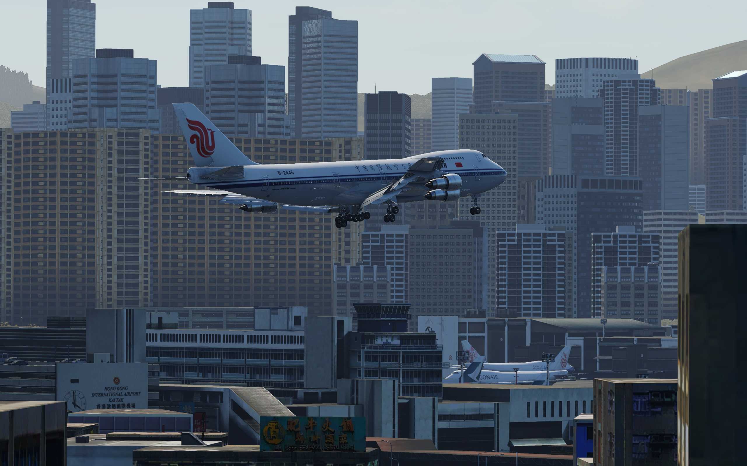 【x-plane12】新人第一帖，742降落老启德-3551 