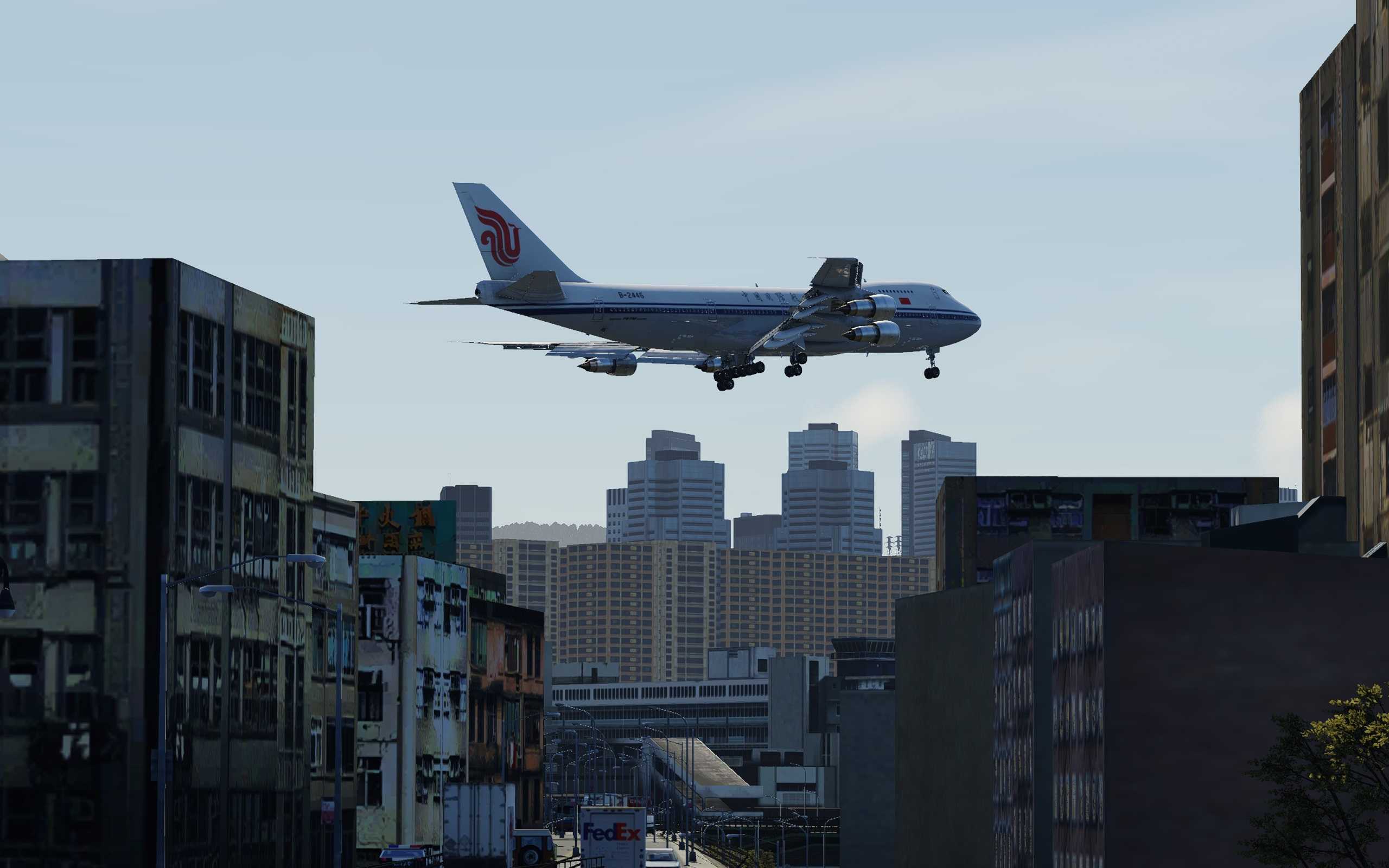 【x-plane12】新人第一帖，742降落老启德-9624 