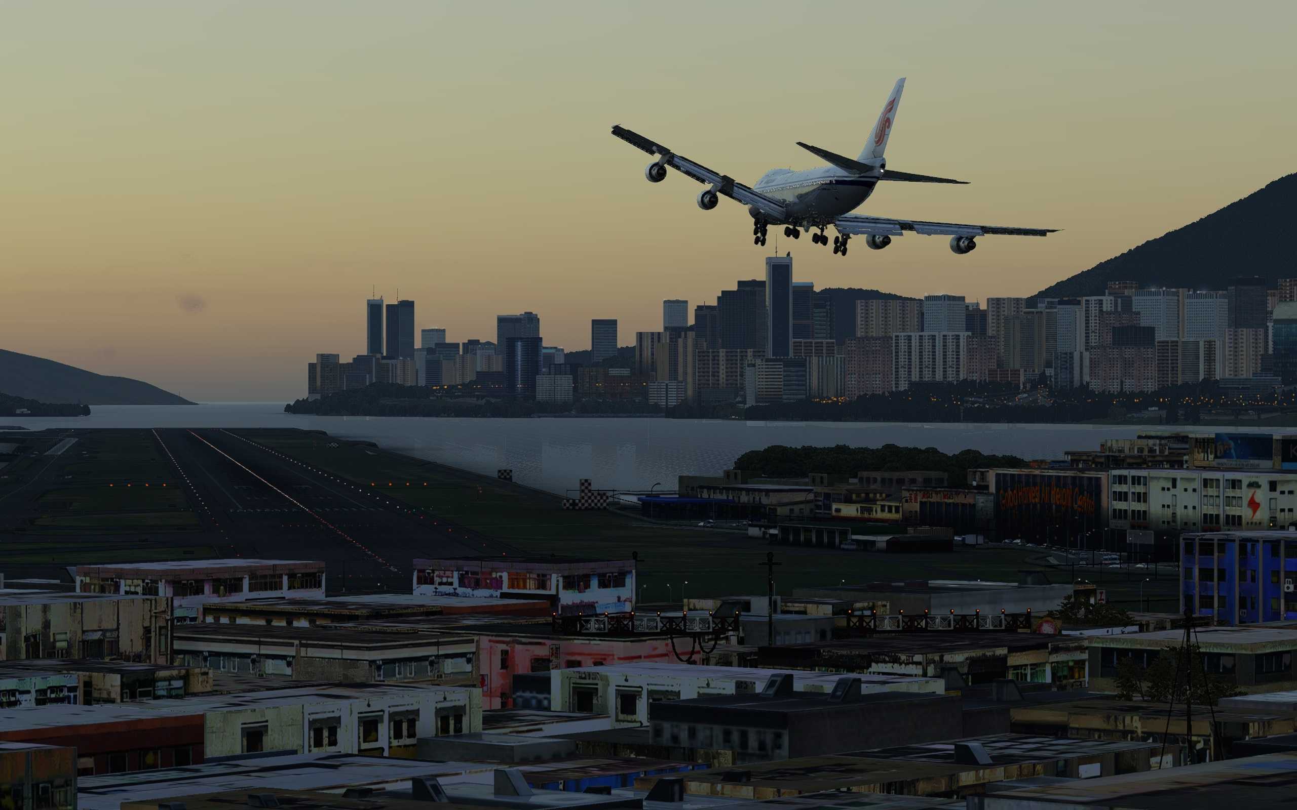 【x-plane12】新人第一帖，742降落老启德-6608 