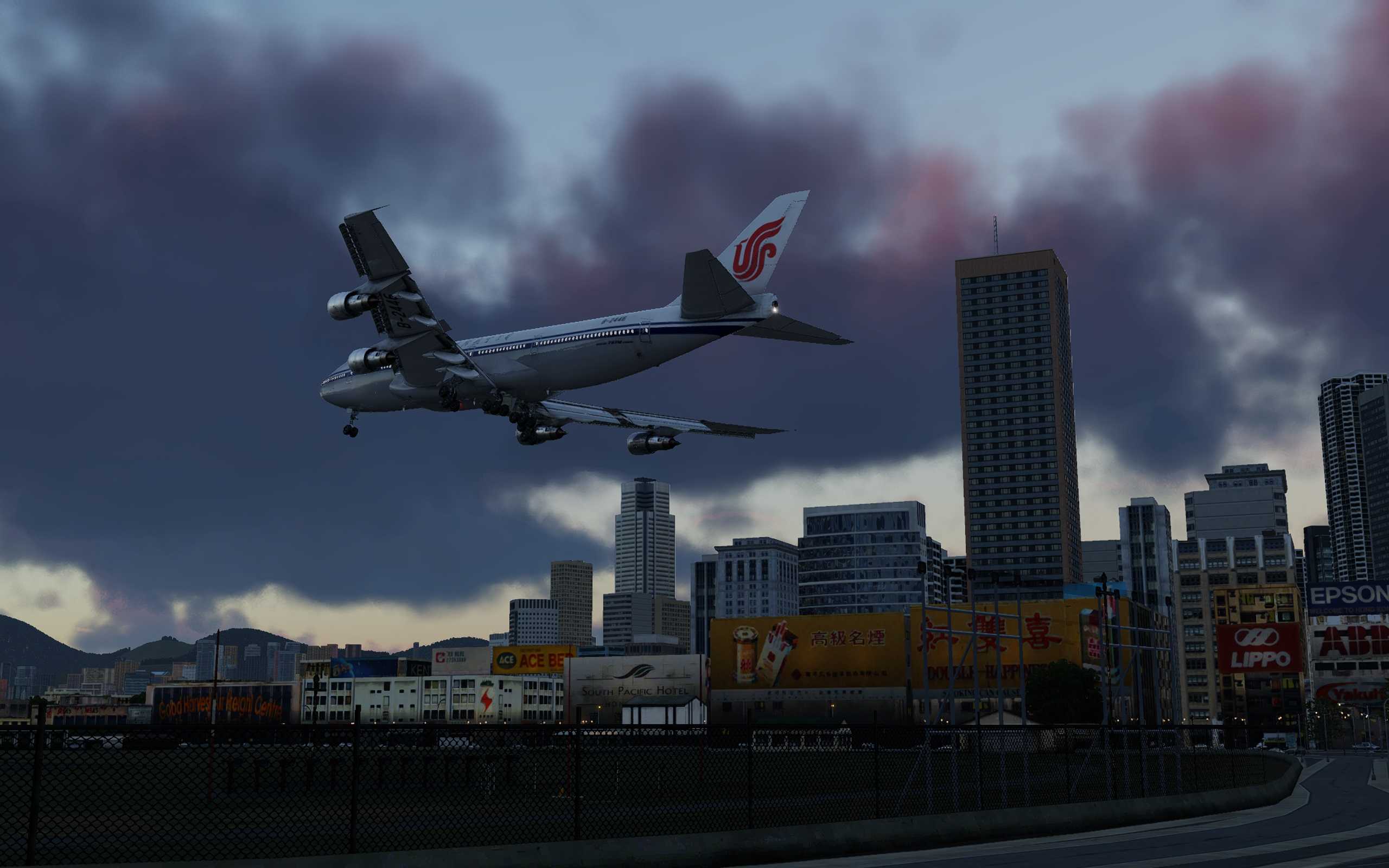 【x-plane12】新人第一帖，742降落老启德-8515 