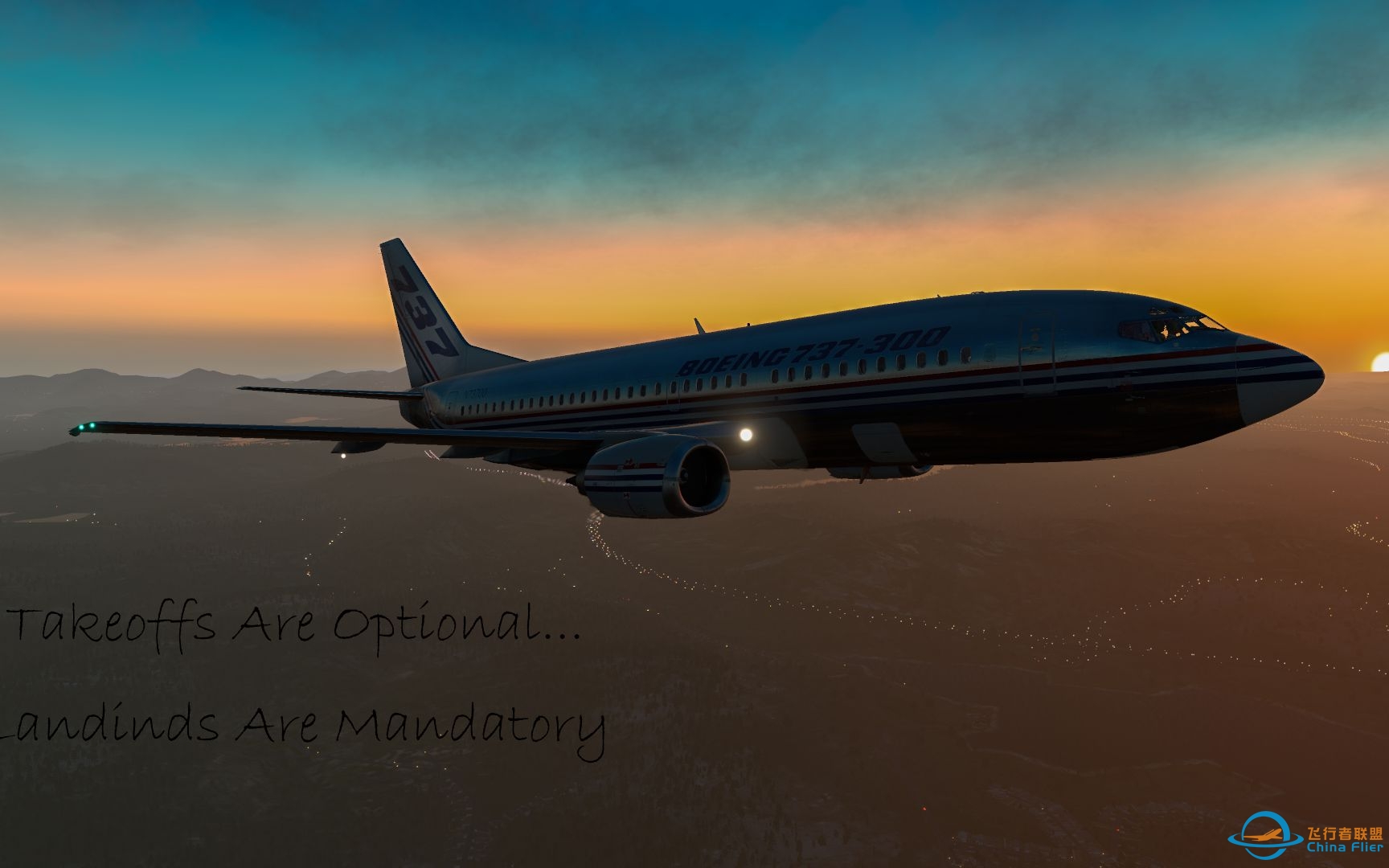 IXEG737-300（733）夜晚冷舱起飞（ZSNB）至降落(ZSPD)-2100 