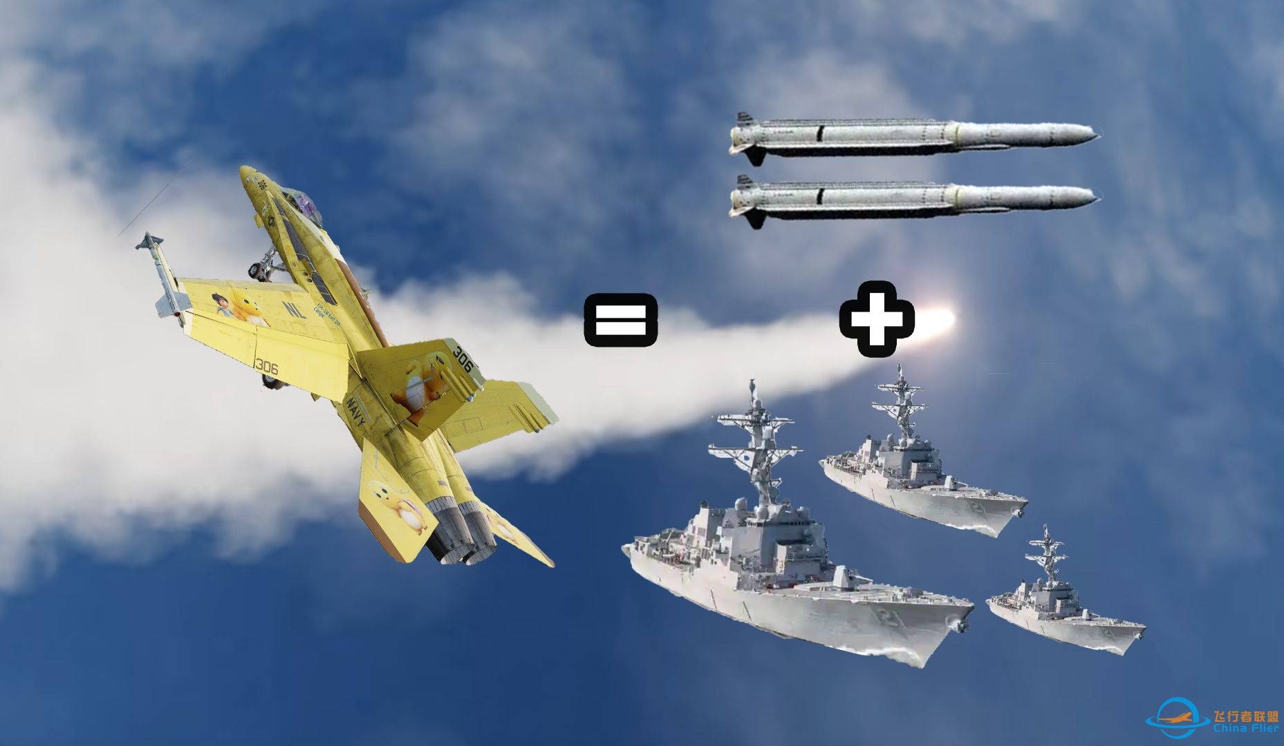 超帅！F18一次拦截两枚导弹击沉三艘舰艇【DCS World】-3692 