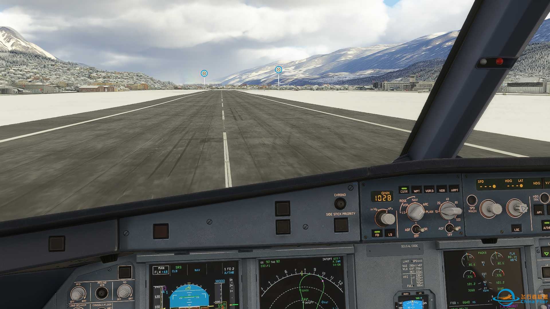 MSFS2024，阿尔卑斯滑雪季实时天气，A321neo，从LOWI到EGLL-1341 